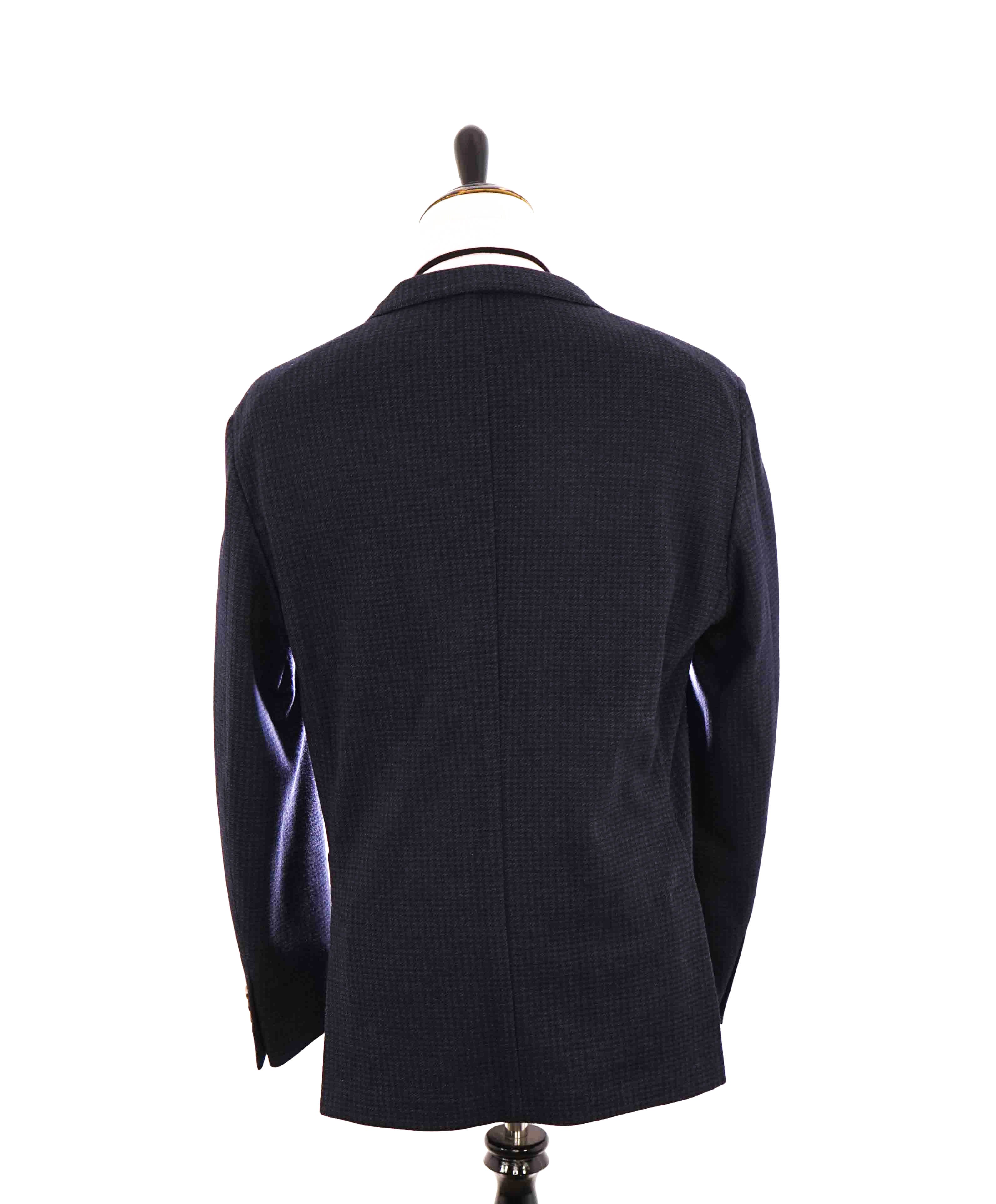 $1,095 ELEVENTY - Blue Houndstooth Semi-Lined WOOL/COTTON Blazer - 46(56EU)