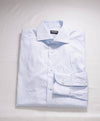 $575 ZEGNA - (ERMENEGILDO) "100 Fili" Blue Subtle Stripe Button Down Shirt - 15.5 (39)