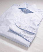 $575 ZEGNA - (ERMENEGILDO) "100 Fili" Blue Subtle Stripe Button Down Shirt - 15.5 (39)