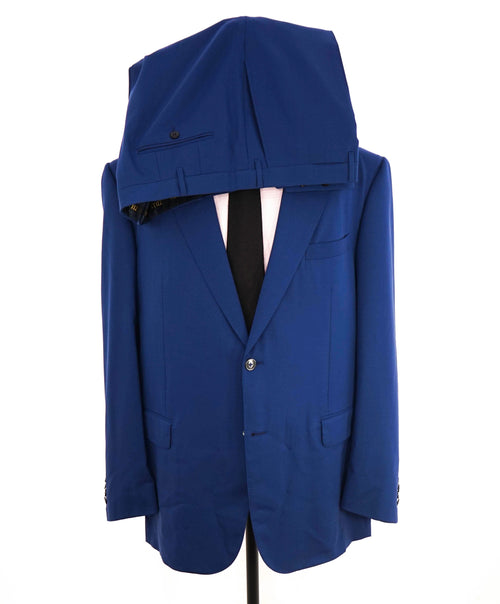 $6,900 ZILLI - Blue Power Suit MOP Buttons With LOGO SILK Lining Suit - 52R (62EU)