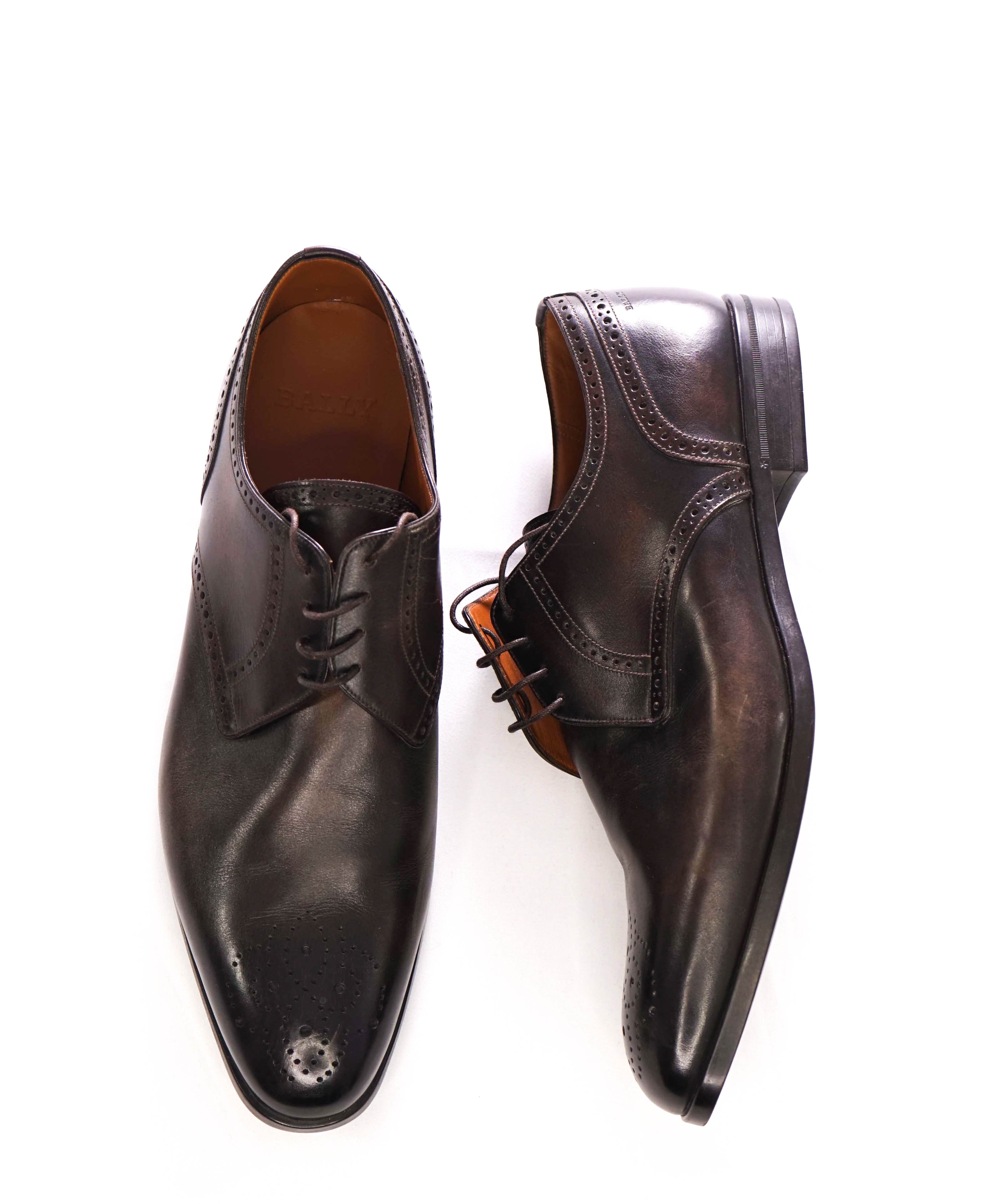 BALLY - “LANTOUR” Brown Patina Oxfords With Durable Rubber Sole - 12.5 US (11.5 UK)