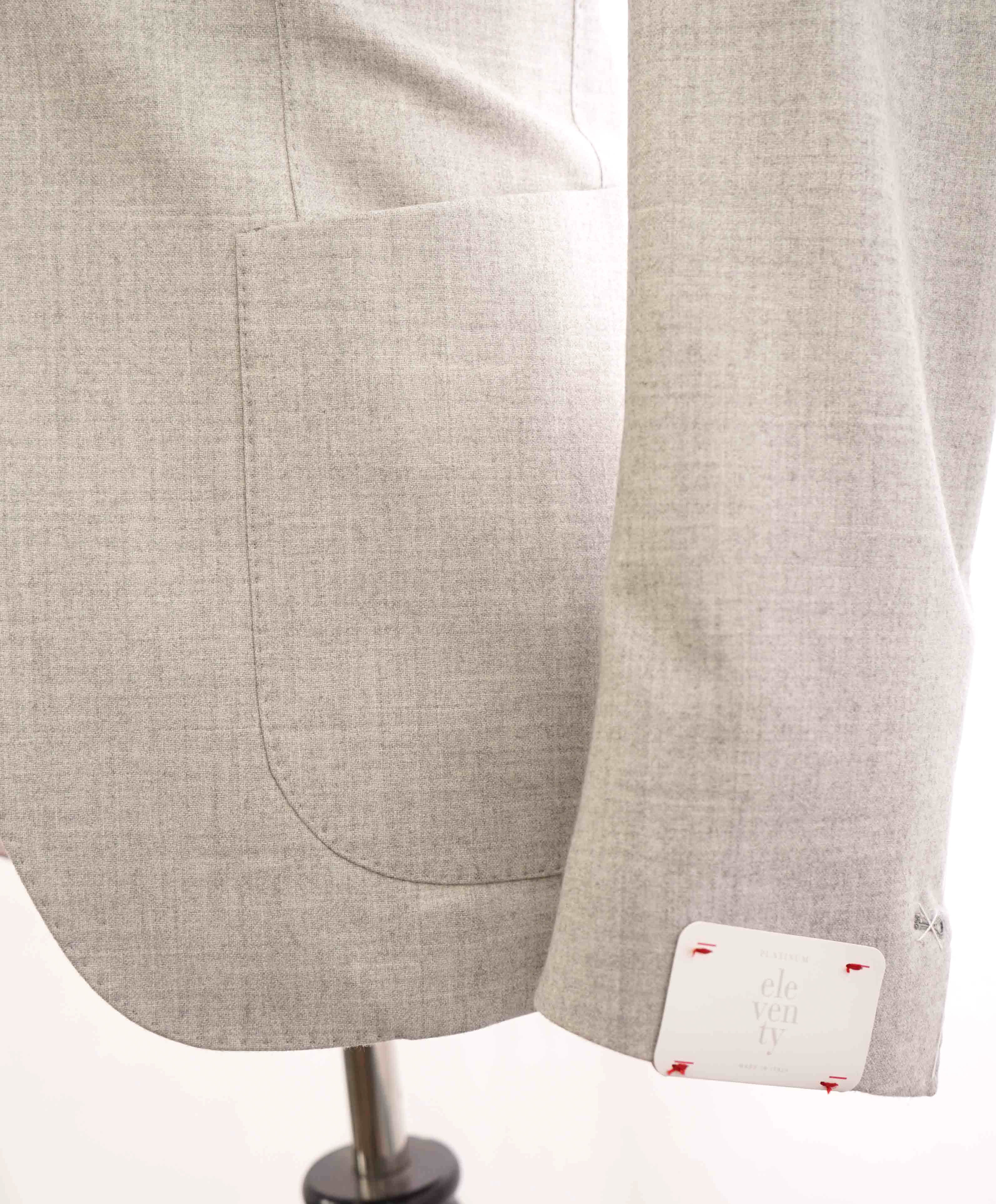 $2,295 ELEVENTY - Neutral Textured Patch Pocket Peak Lapel Blazer - 40 (50 EU)