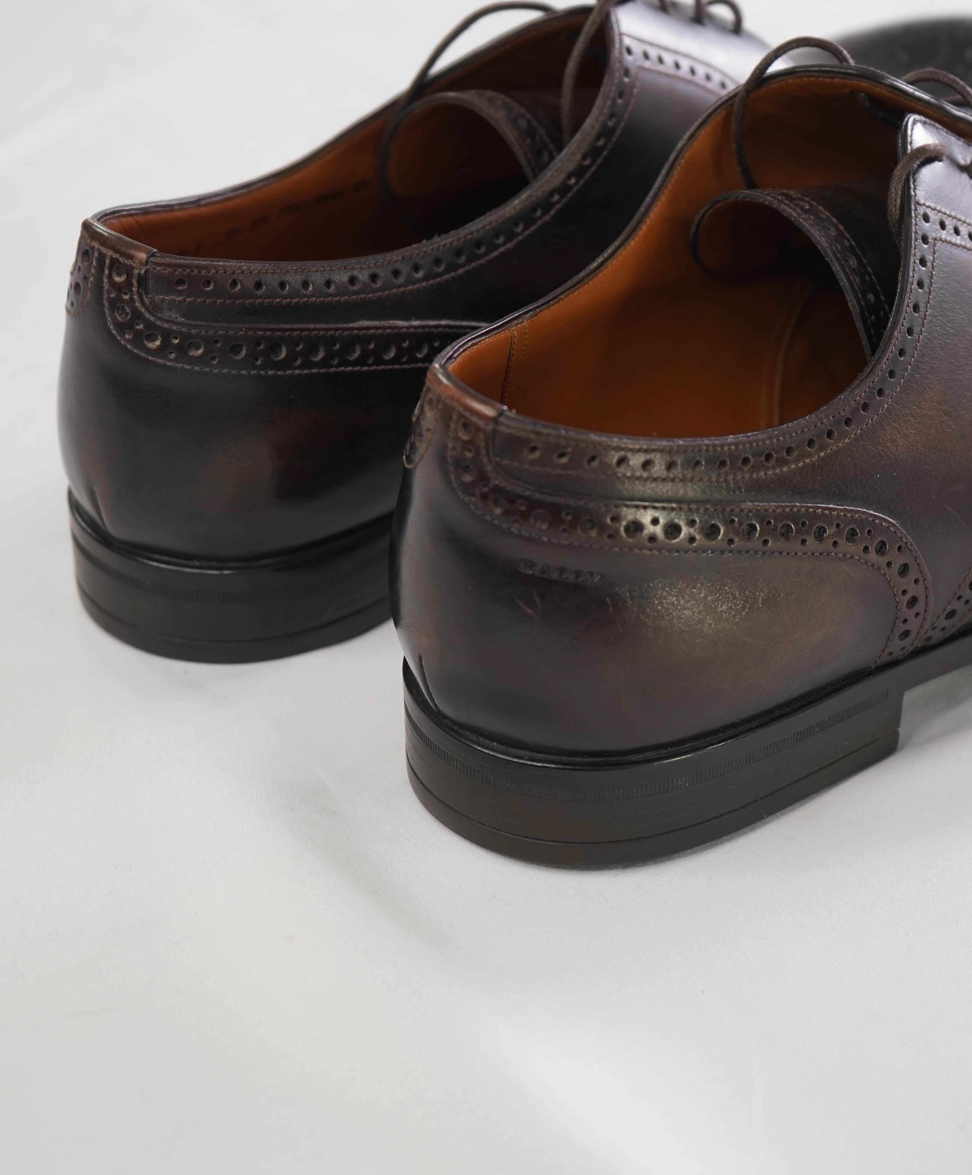 BALLY - “LANTOUR” Brown Patina Oxfords With Durable Rubber Sole - 12.5 US (11.5 UK)