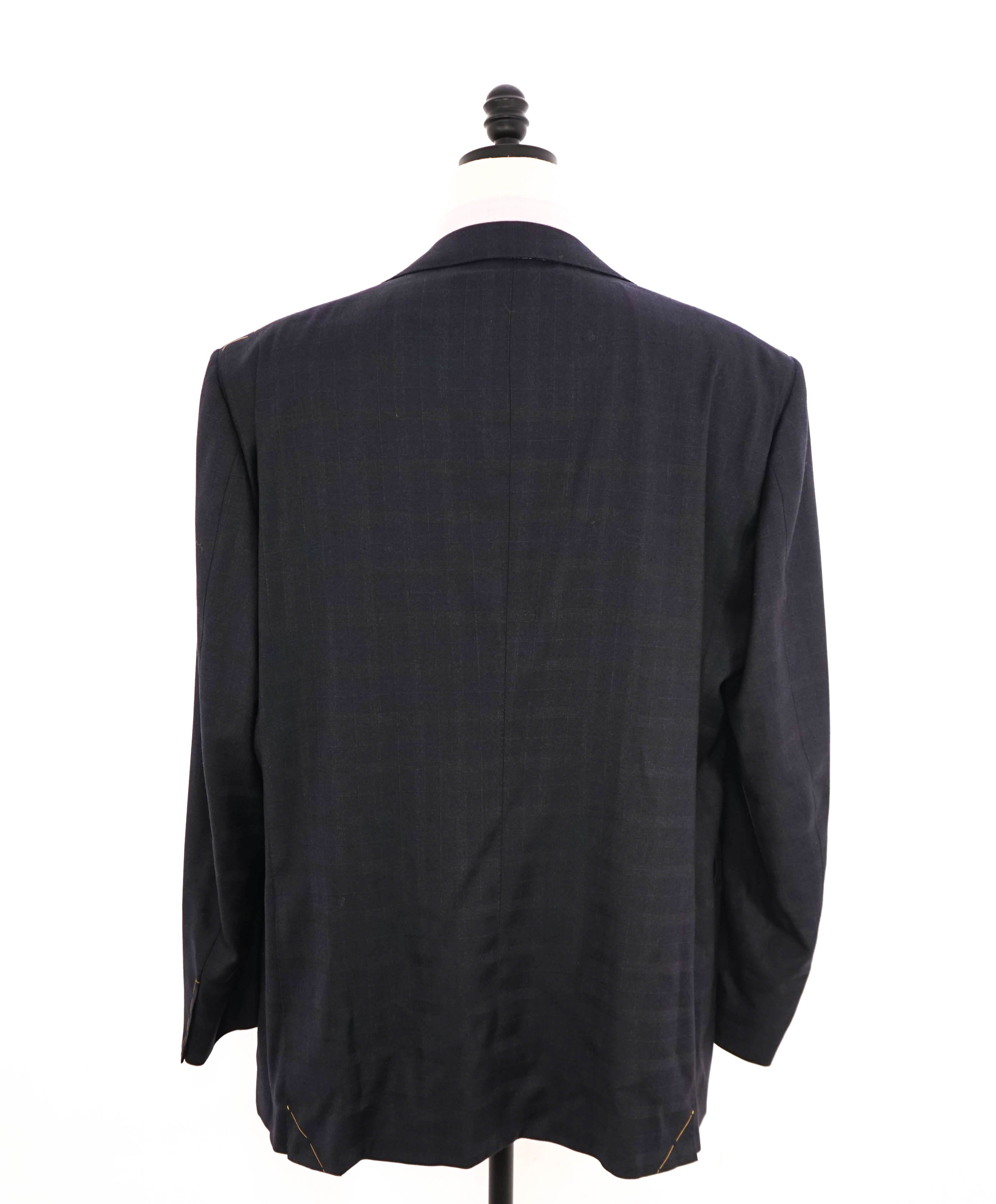 $6,900 ZILLI - Gray Subtle Check WOOL/SILK/CASHMERE LOGO SILK Lining Suit - 52R (62EU)