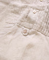 $495 ELEVENTY - LINEN Popover *PLEATED* Ivory MOP Button Down Shirt - M