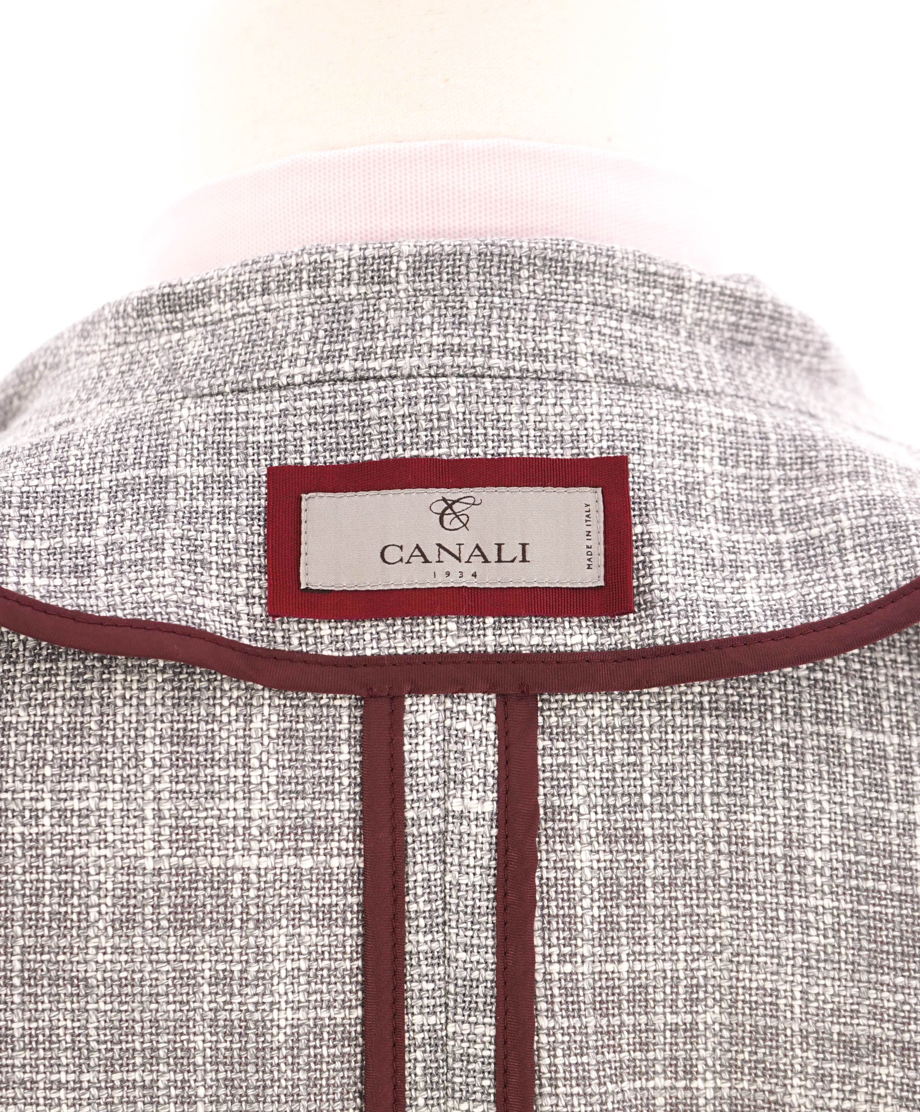 $1,895 CANALI - Textured Hopsack Wool/Cotton/Silk/Linen Sport Coat "Shacket" Blazer - 42R