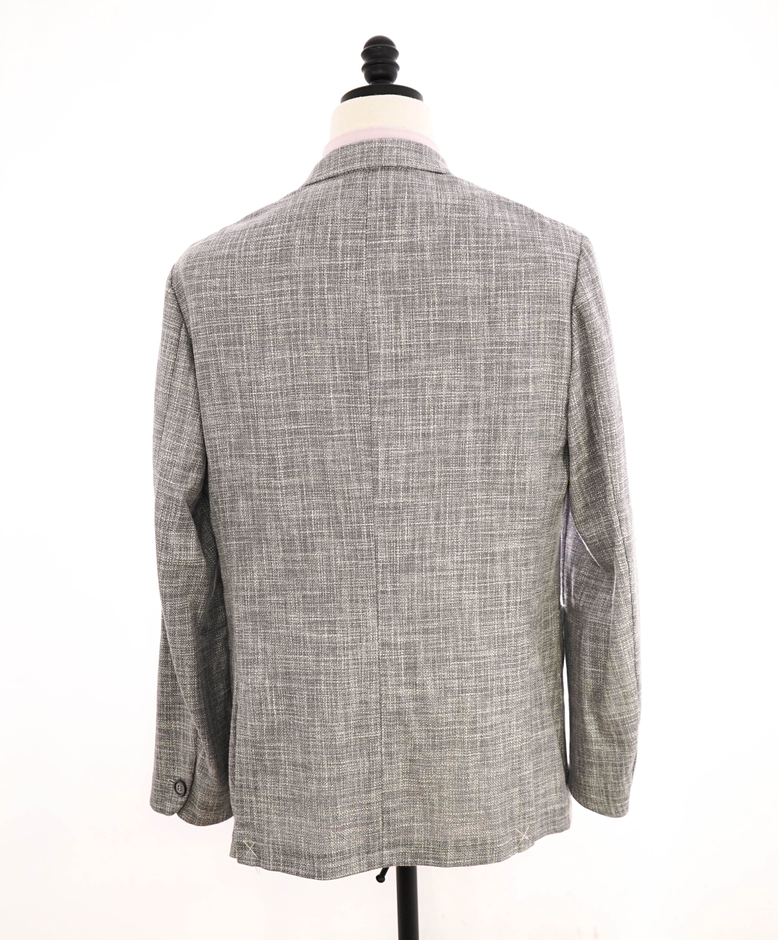 $1,895 CANALI - Textured Hopsack Wool/Cotton/Silk/Linen Sport Coat "Shacket" Blazer - 42R