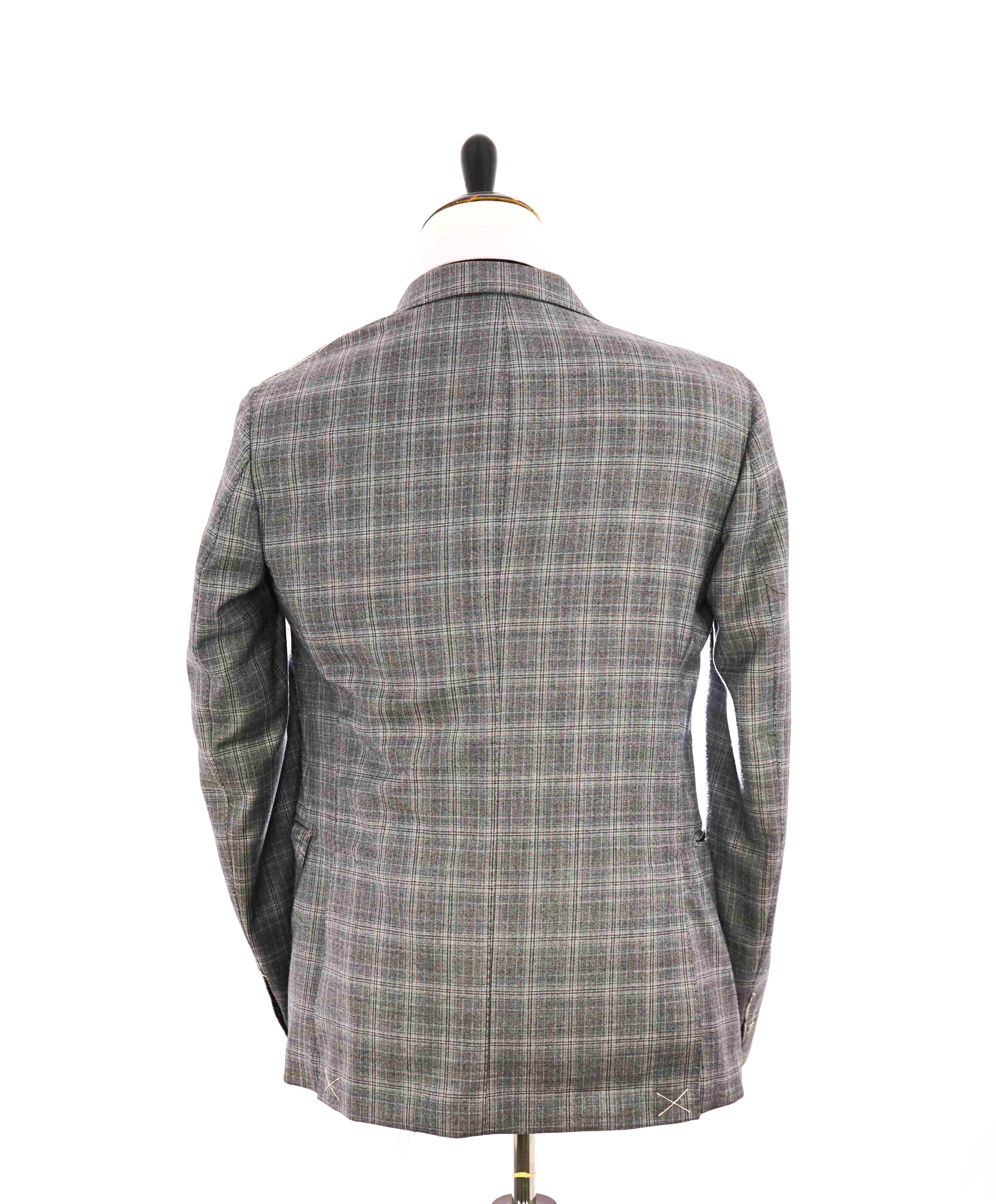 $1,995 ELEVENTY - "PLATINUM LABEL" Check Plaid Gray Classic Blazer - 40 (50 EU)