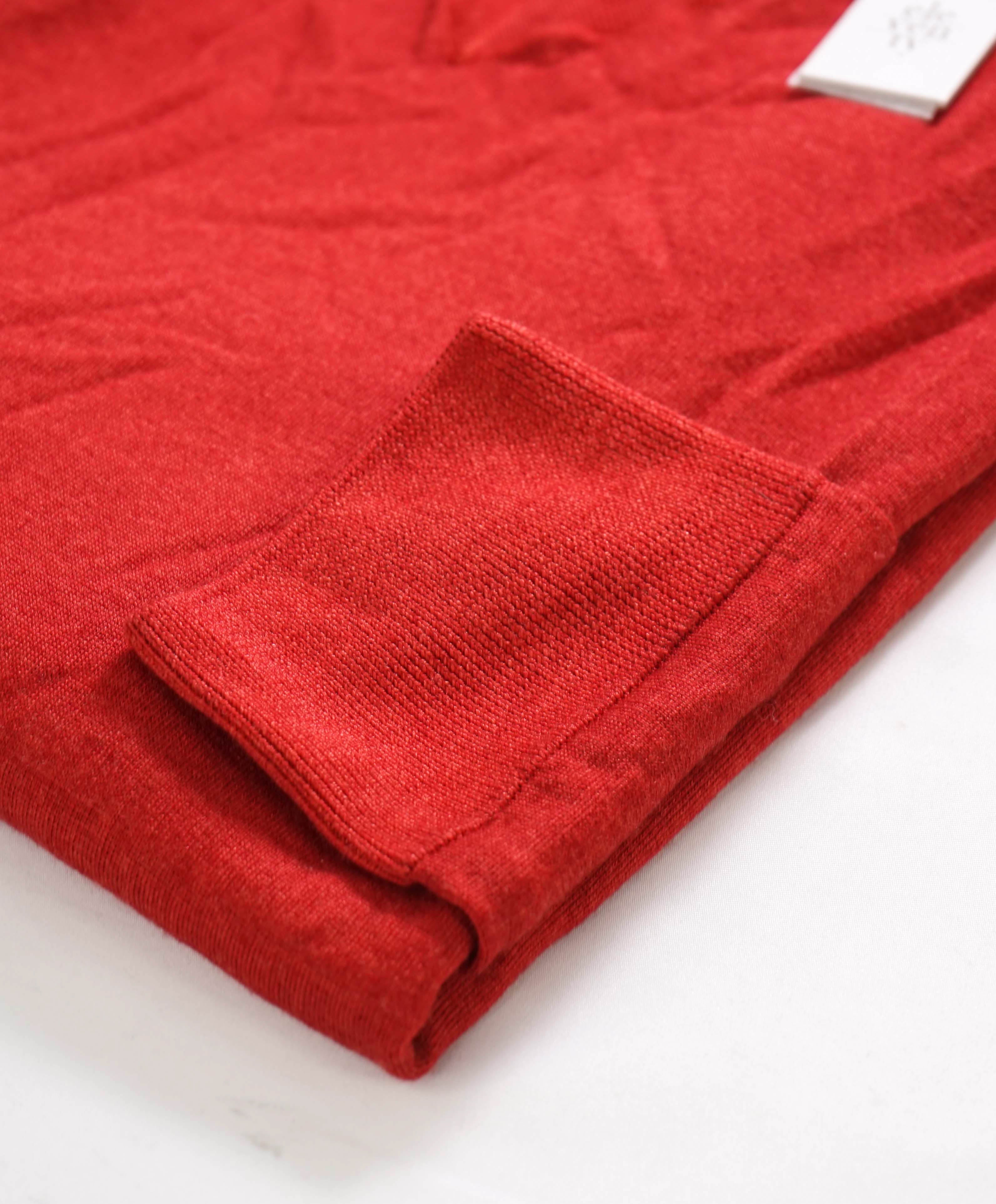 $495 ELEVENTY - Red V-Neck Premium Pure Wool/SILK Sweater - L