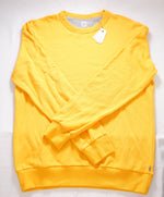 $395 ELEVENTY - Solid Yellow Cotton ATHLEISURE Crewneck Sweater - M