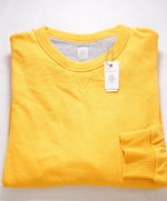 $395 ELEVENTY - Solid Yellow Cotton ATHLEISURE Crewneck Sweater - M