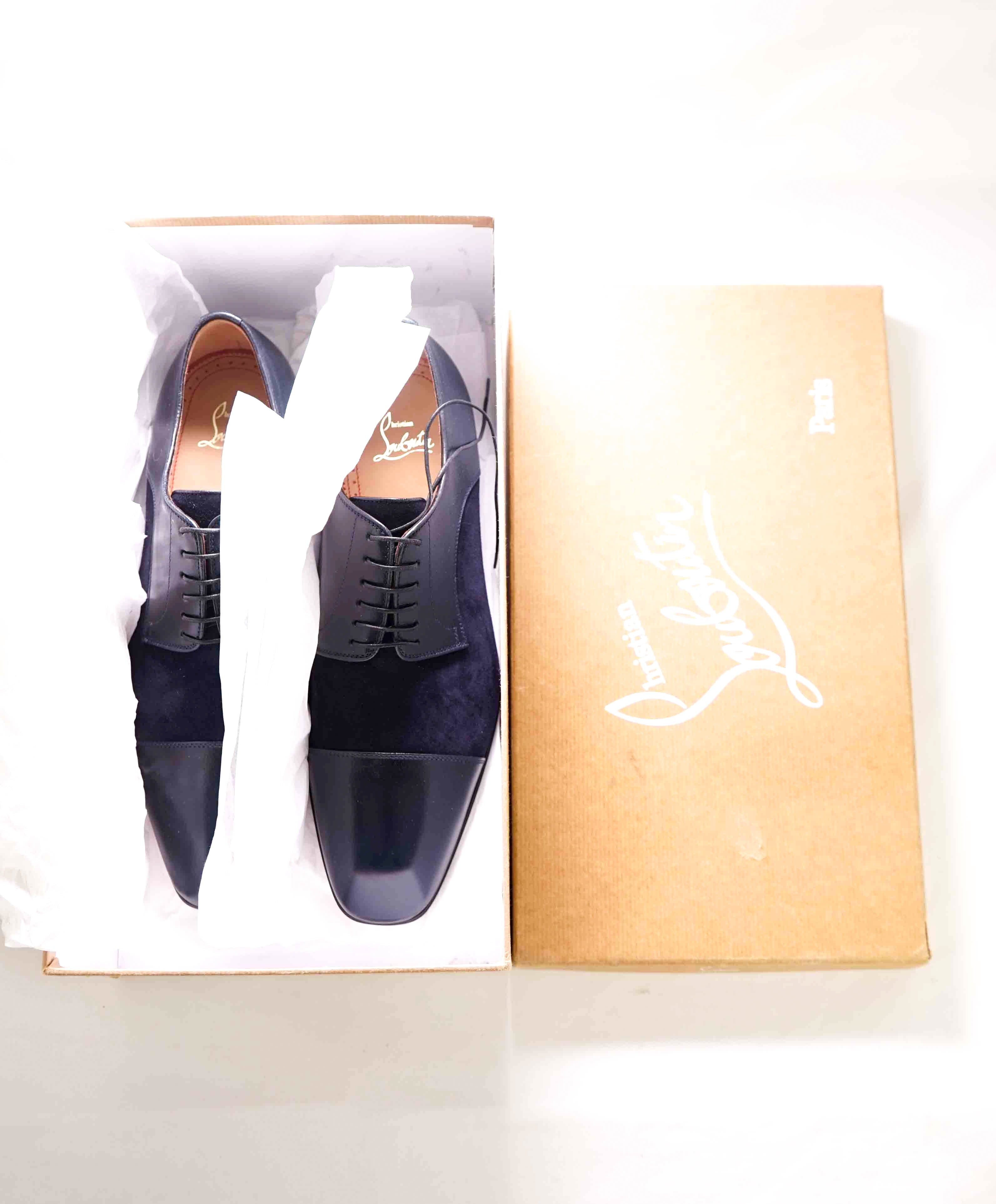 $1,050 CHRISTIAN LOUBOUTIN - *GREGGO* Suede Navy Blue Oxfords - 9.5 US (42,5)