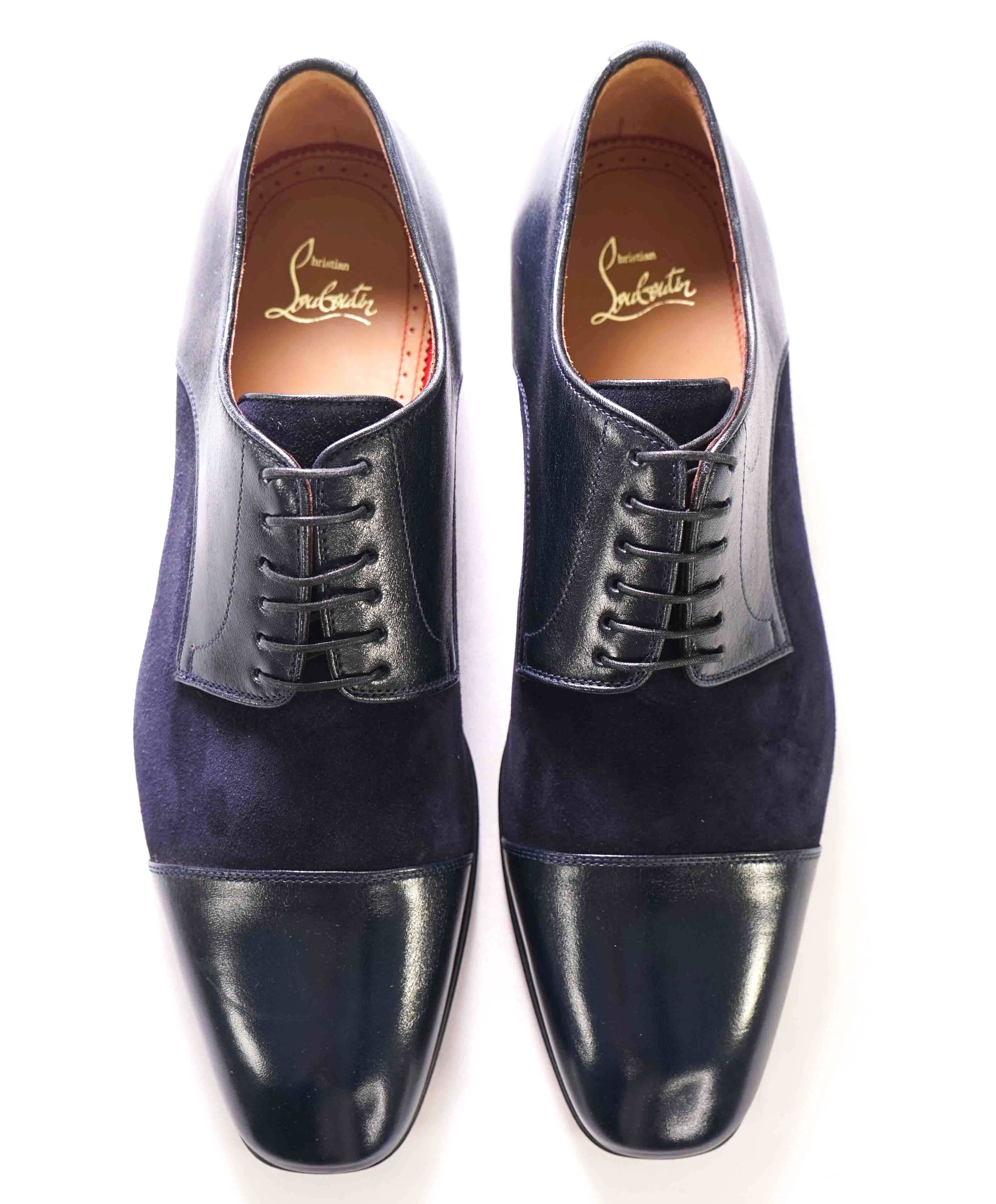 $1,050 CHRISTIAN LOUBOUTIN - *GREGGO* Suede Navy Blue Oxfords - 9.5 US (42,5)