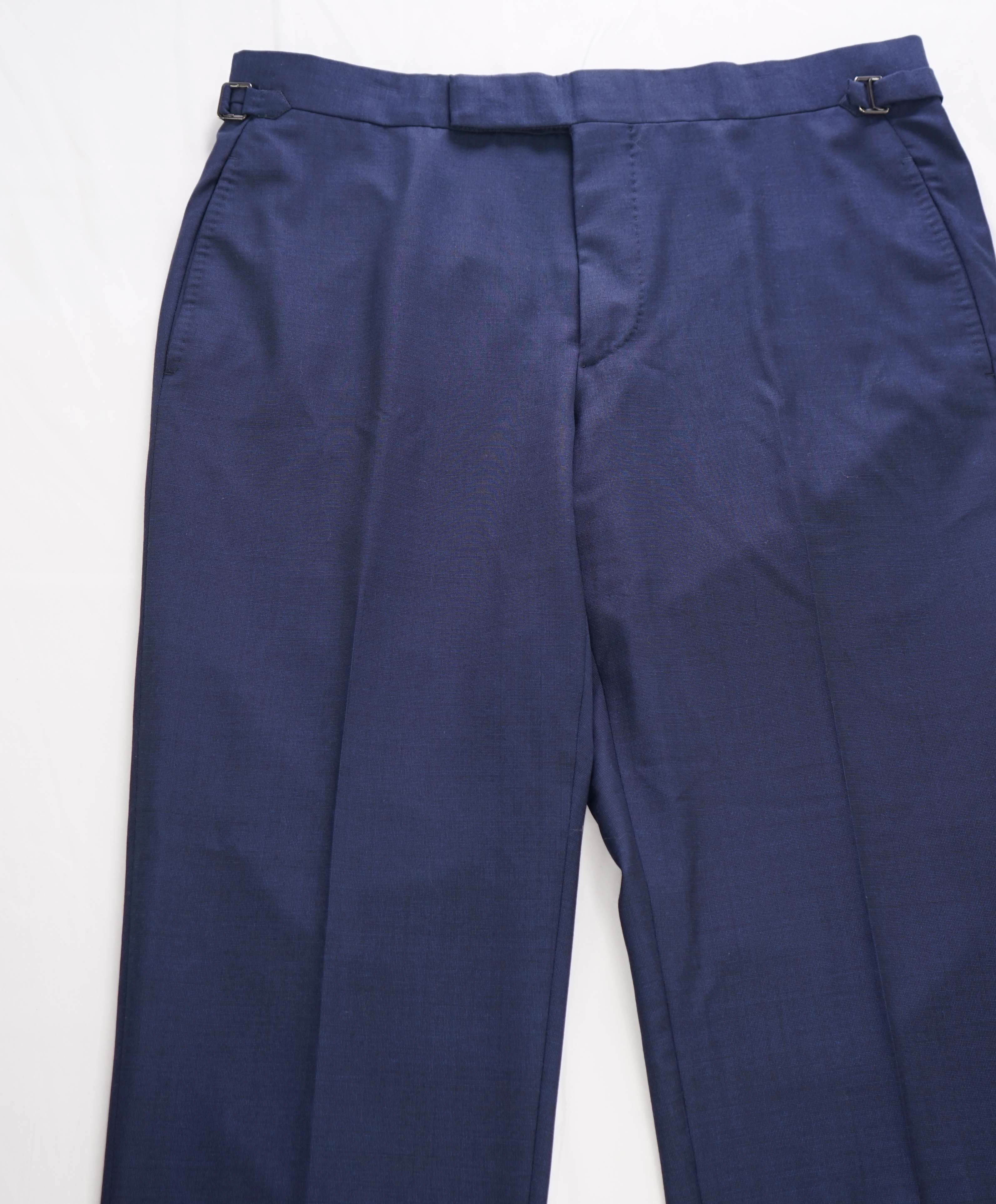 $1,690 TOM FORD - Wool *SIDE STRIPE* Blue Birdseye Dress Pants - 36W (54EU)