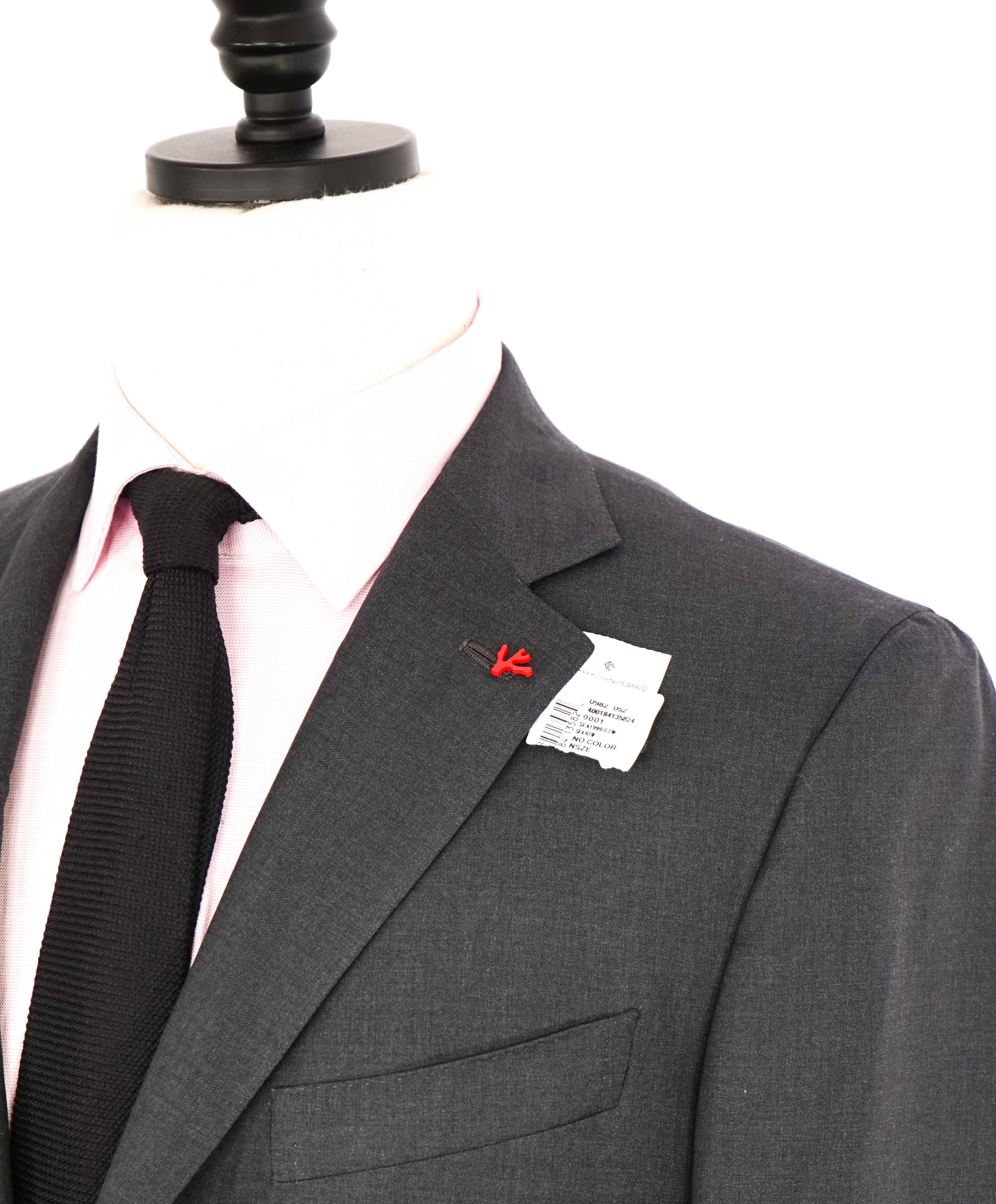 $3,750 ISAIA - Gray "AQUASPIDER" *CLOSET STAPLE* Coral Pin Suit - 42S