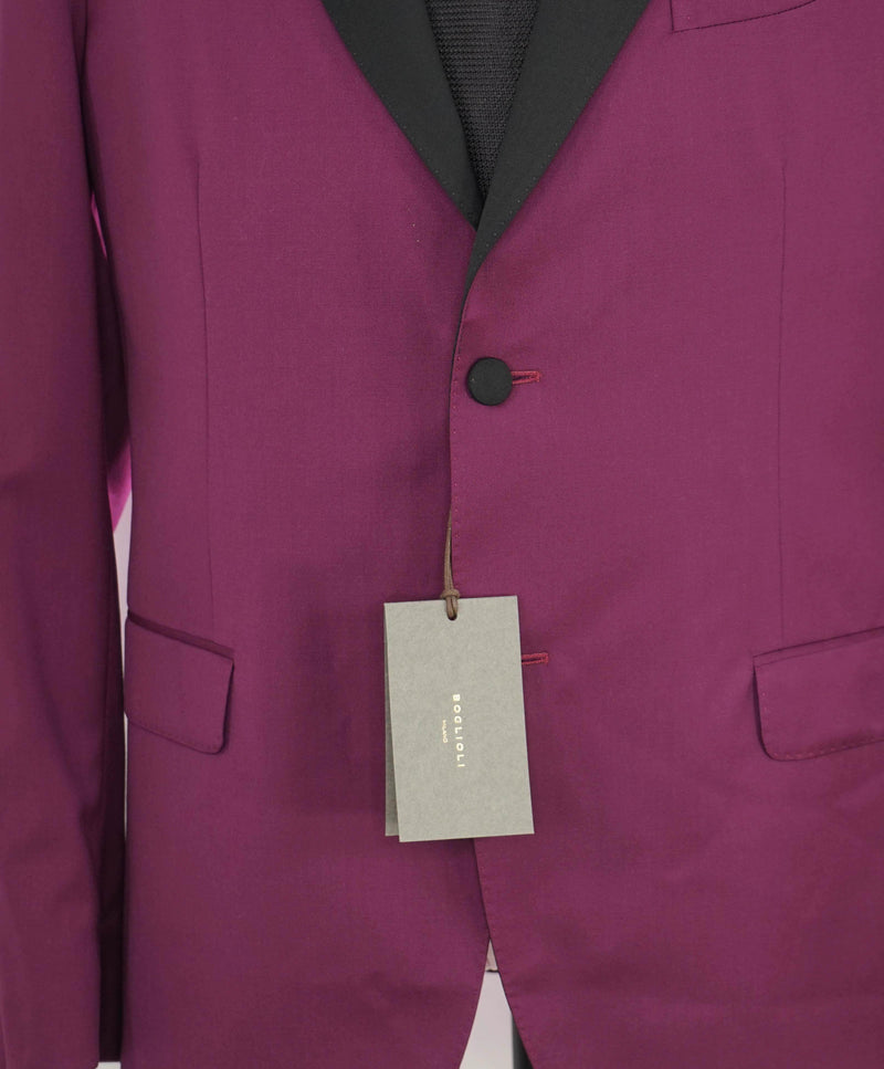 $1,395 BOGLIOLI- Wool Peak Lapel Plum/Pink Dinner Jacket Blazer - 42R