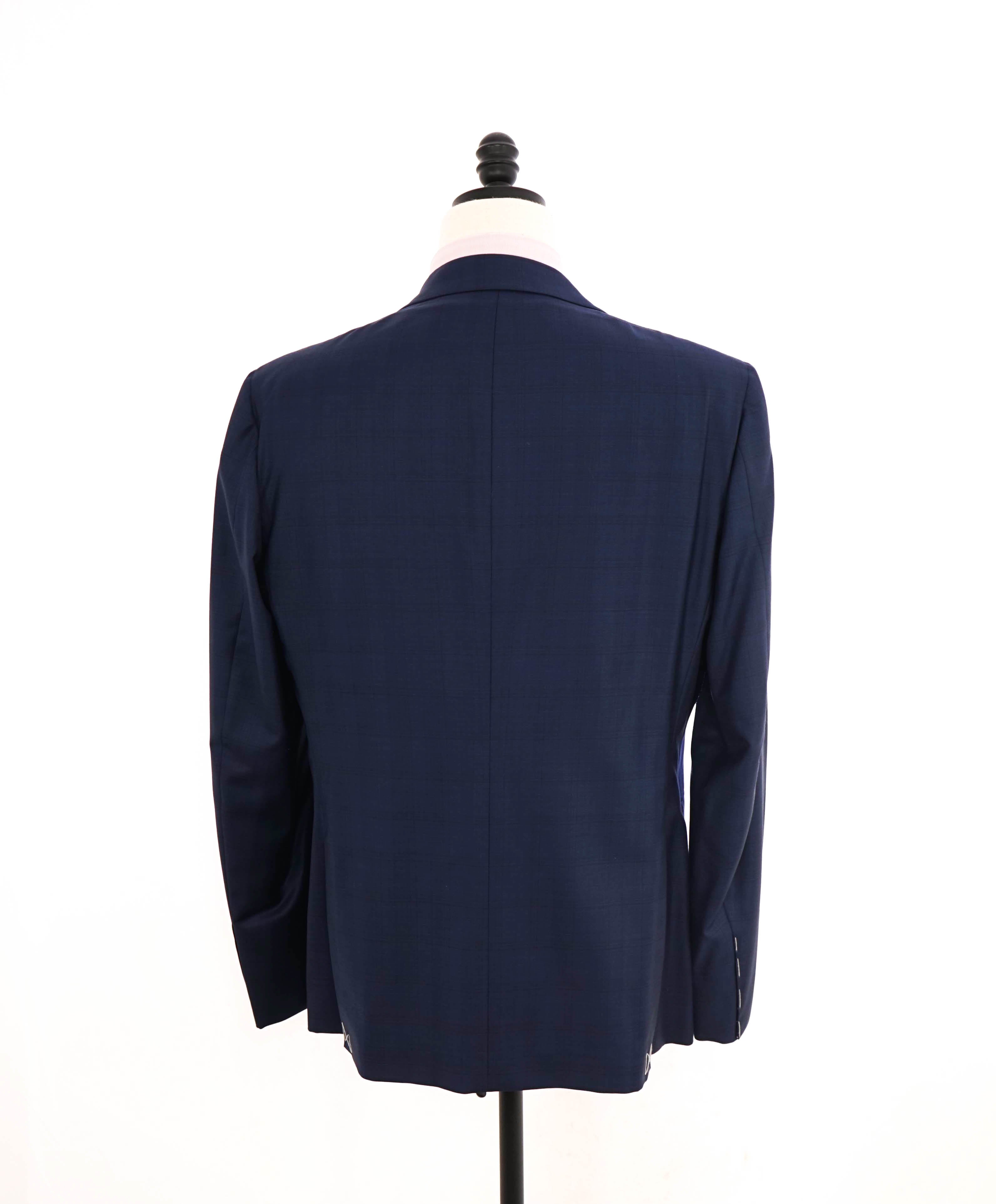 $1,500 ERMENEGILDO ZEGNA - By BARNEYS "Trofeo" Navy Wool Check Suit - 44R