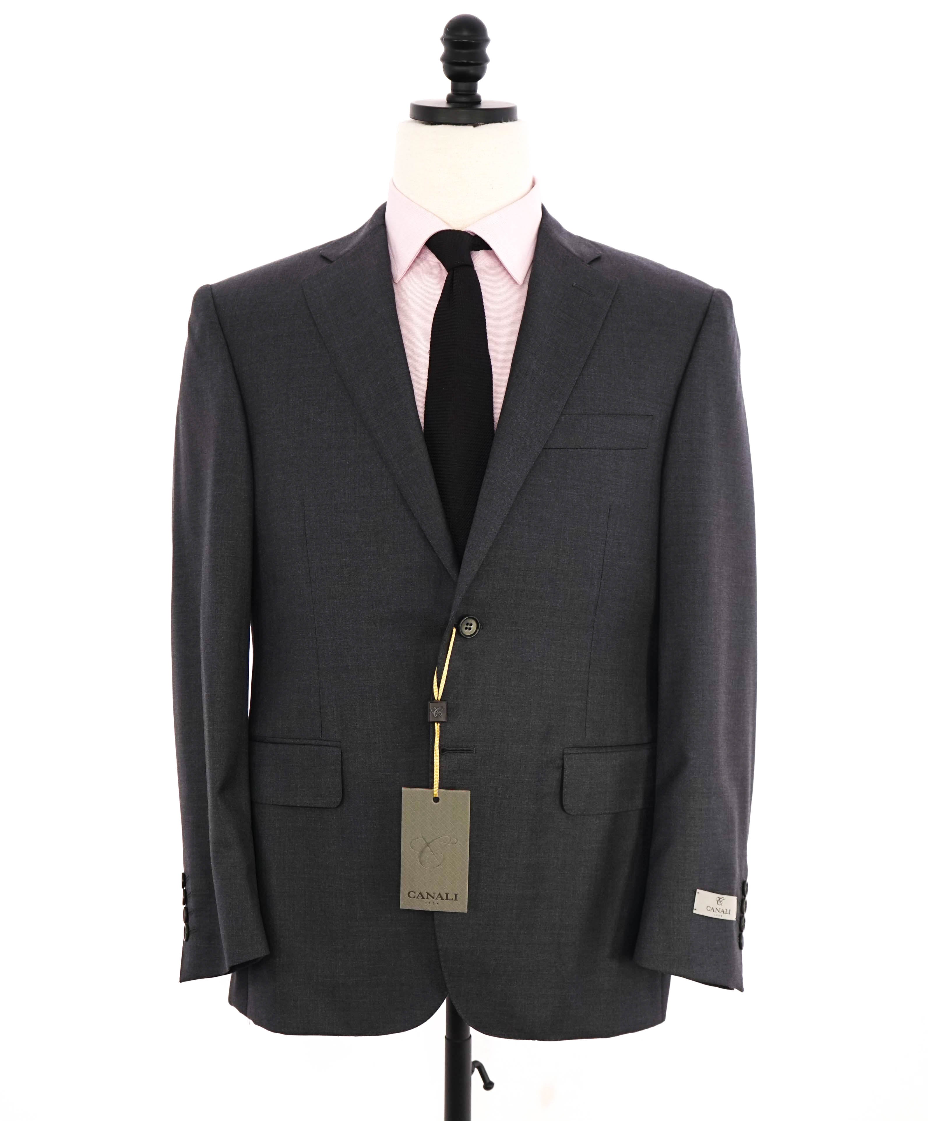 $1,895 CANALI - Solid Gray *Closet Staple* 2-Btn Notch Wool Blazer - 46R US