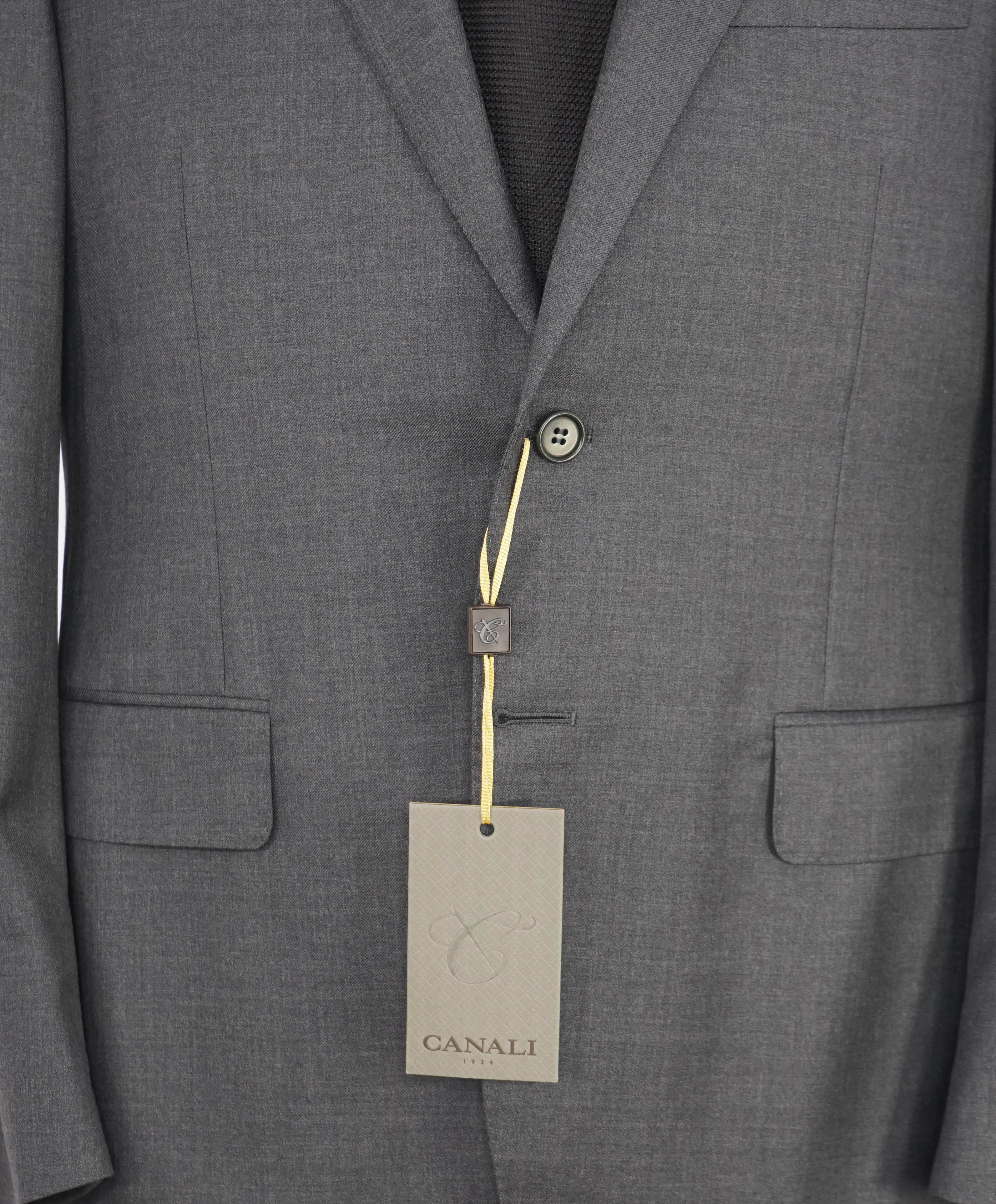 $1,895 CANALI - Solid Gray *Closet Staple* 2-Btn Notch Wool Blazer - 40R US