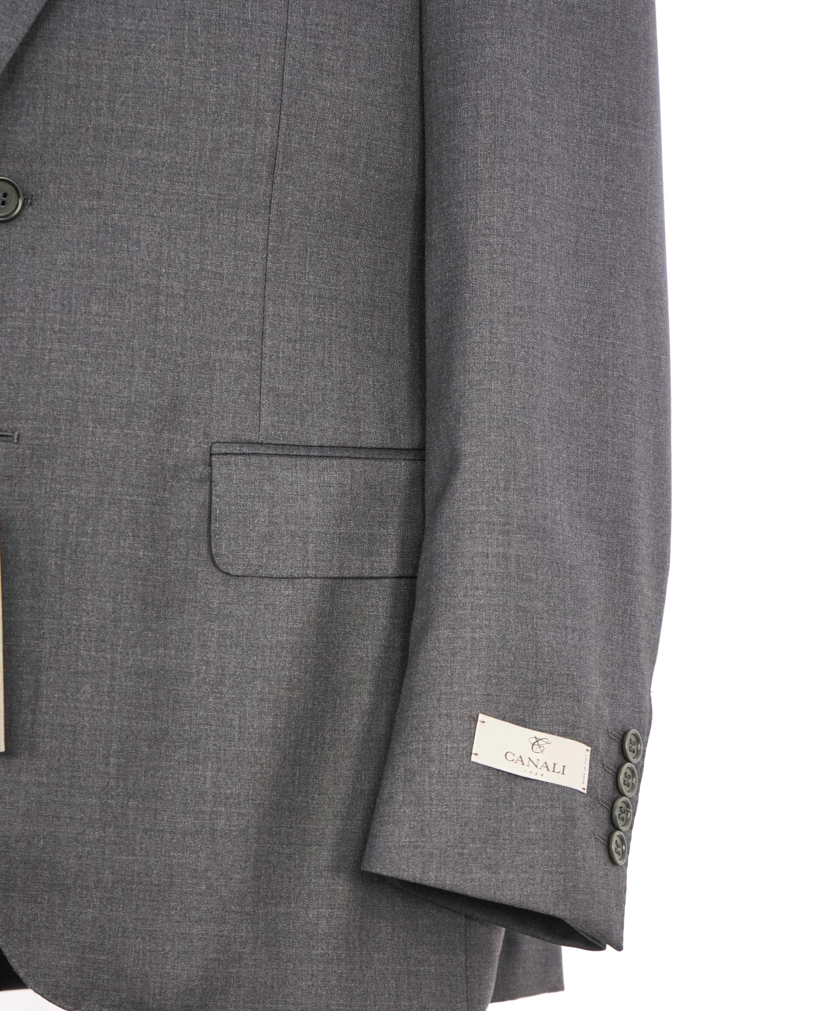 $1,895 CANALI - Solid Gray *Closet Staple* 2-Btn Notch Wool Blazer - 40R US