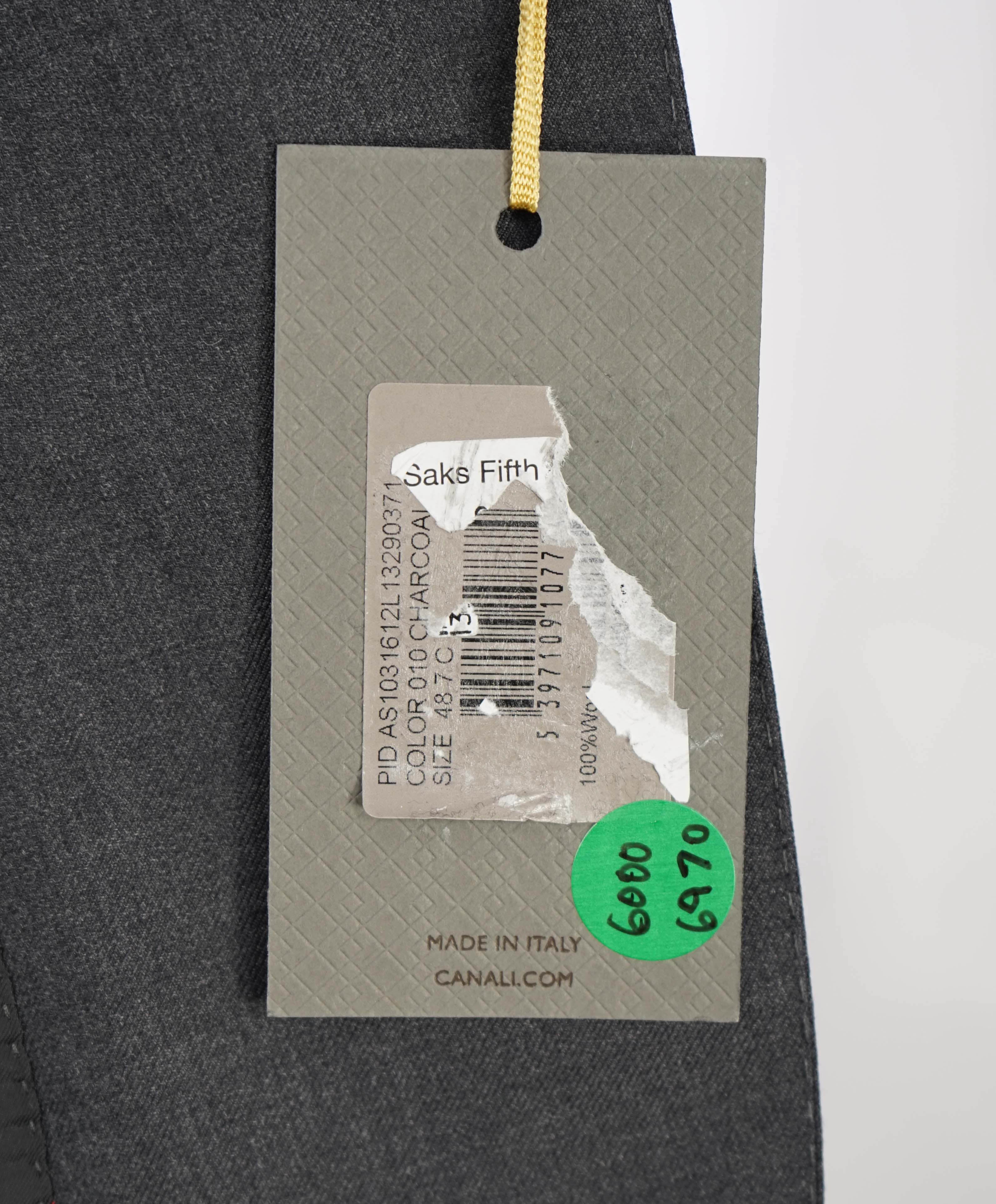 $1,895 CANALI - Solid Gray *Closet Staple* 2-Btn Notch Wool Blazer - 38S