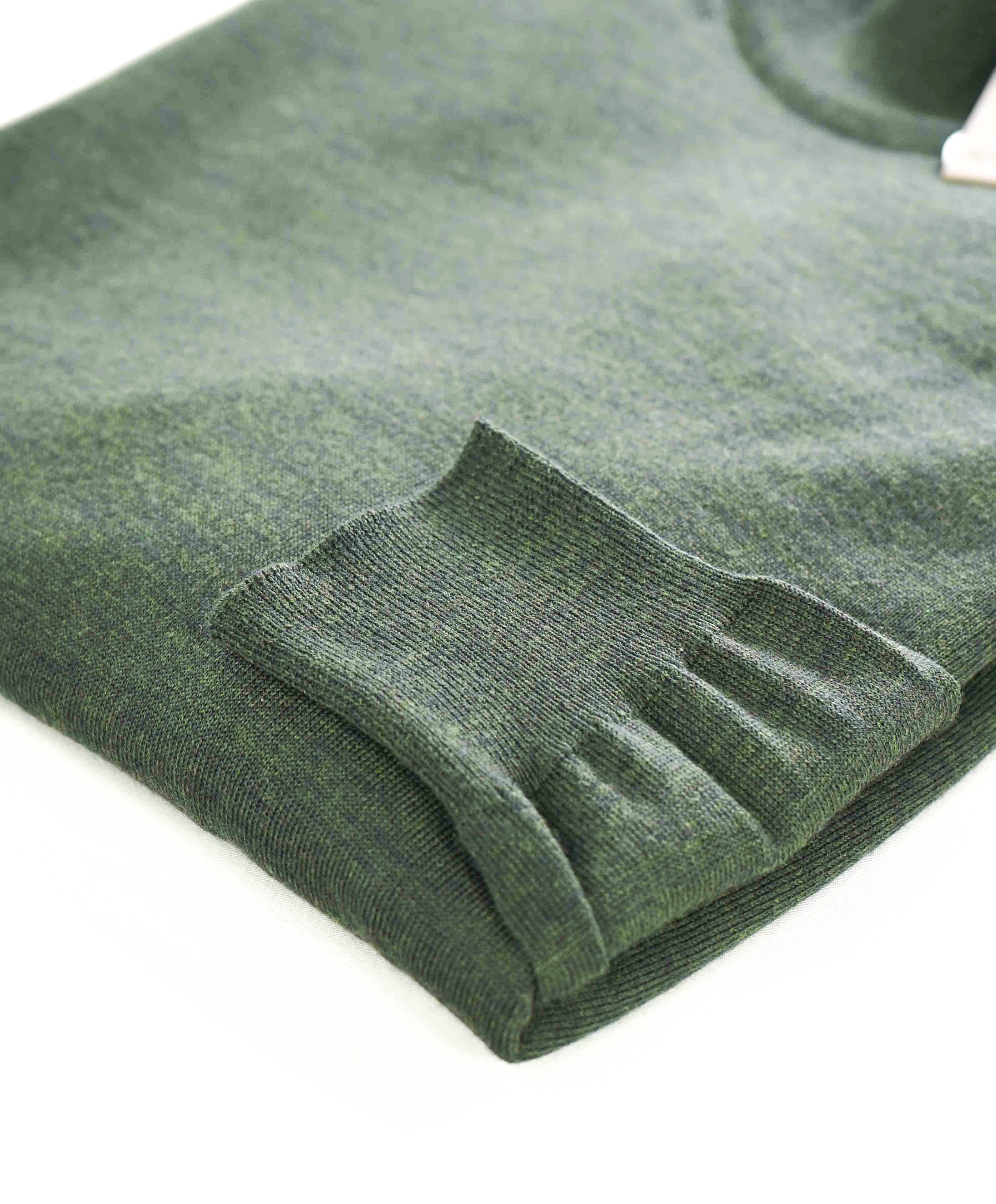 $480 CANALI - Merino Wool *Mock Turtleneck* Green Sweater - S (38US 48EU)