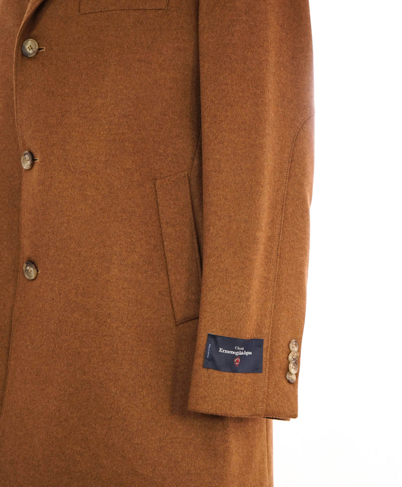 $1,795 ERMENEGILDO ZEGNA - By SAKS FIFTH AVENUE Camel  Wool/Cashmere Coat - L (40R)