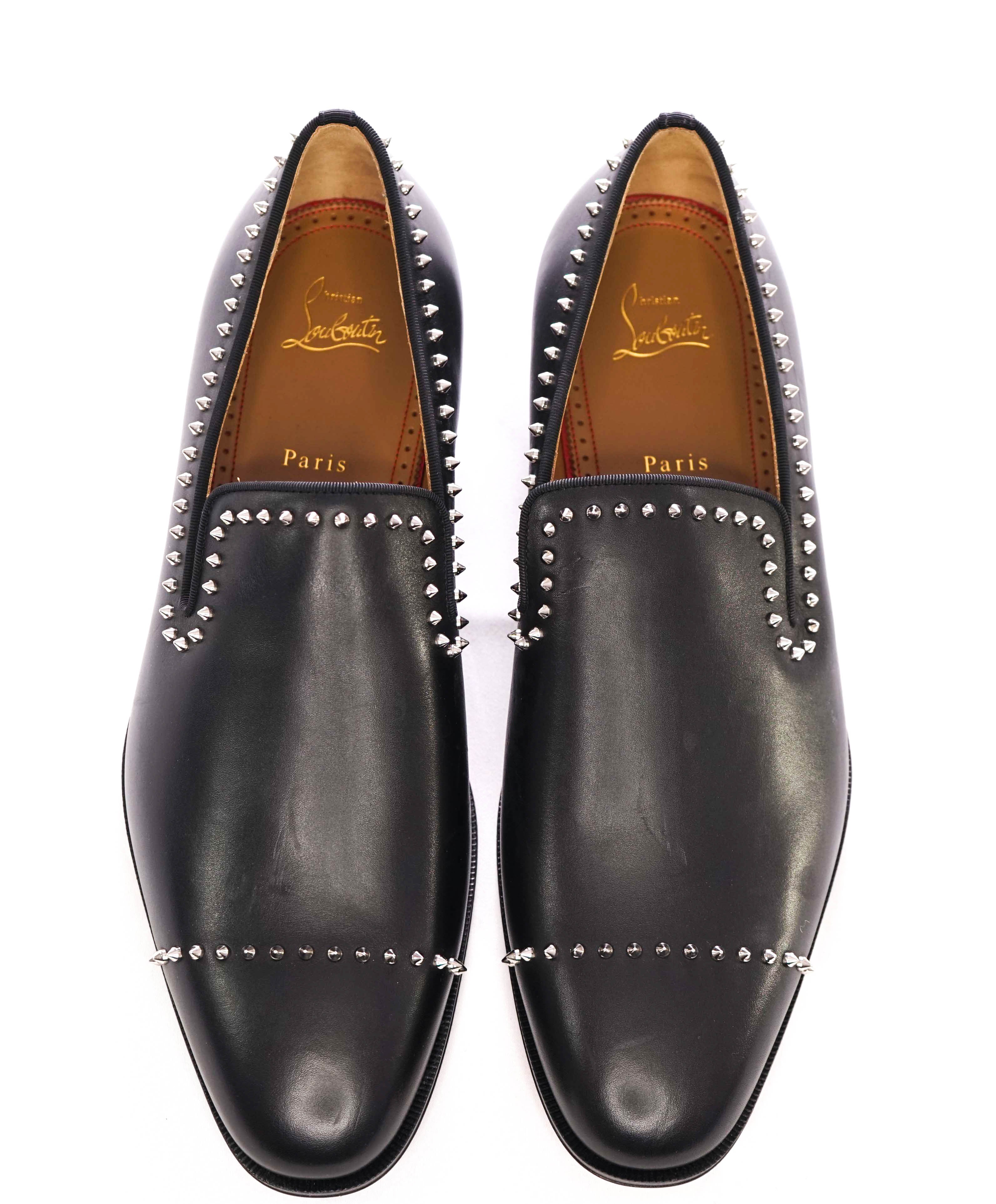 $1,200 CHRISTIAN LOUBOUTIN - *DANDY CLOO* Black Spike Loafers - 11.5 US (44.5 EU)