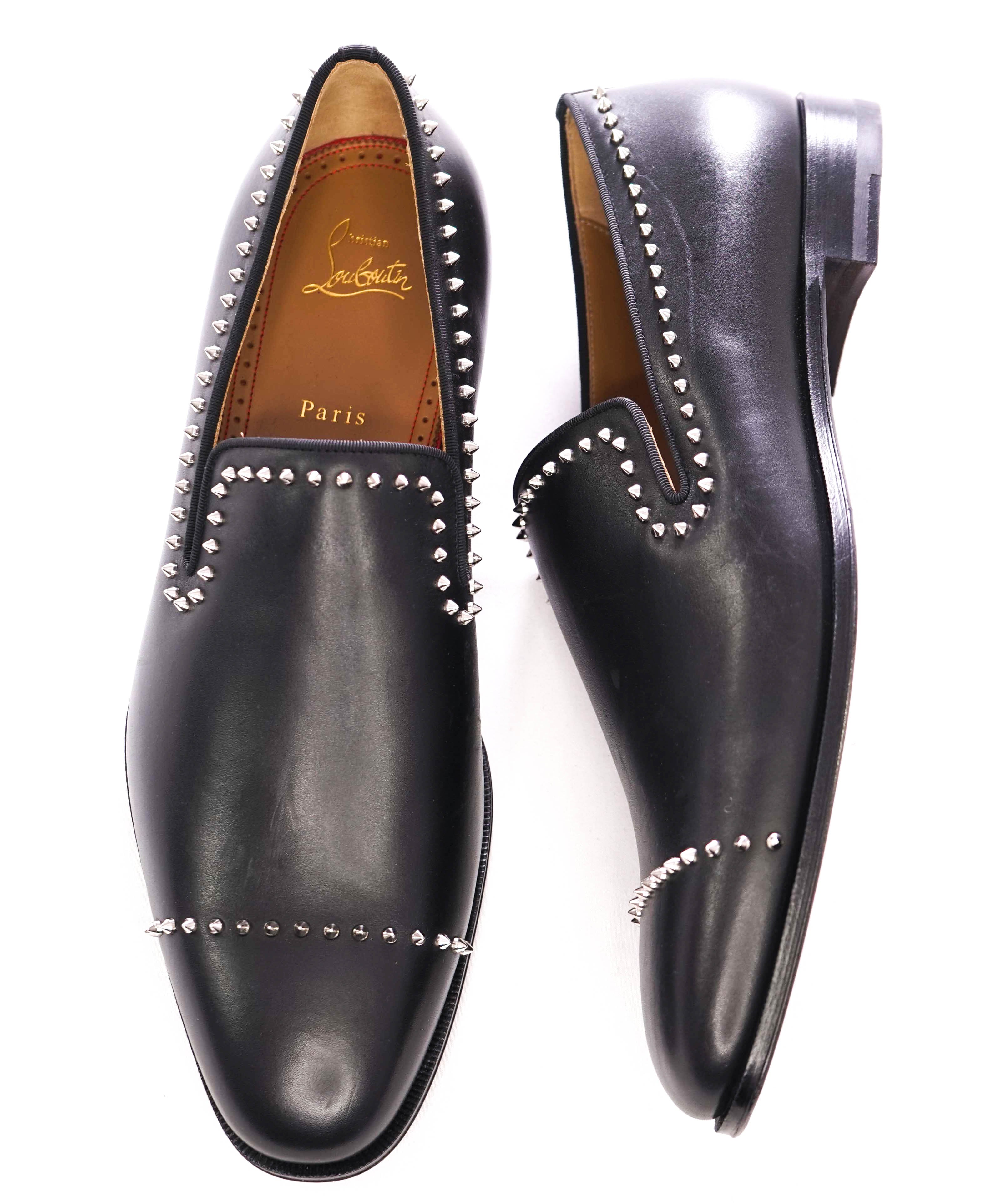 $1,200 CHRISTIAN LOUBOUTIN - *DANDY CLOO* Black Spike Loafers - 11.5 US (44.5 EU)