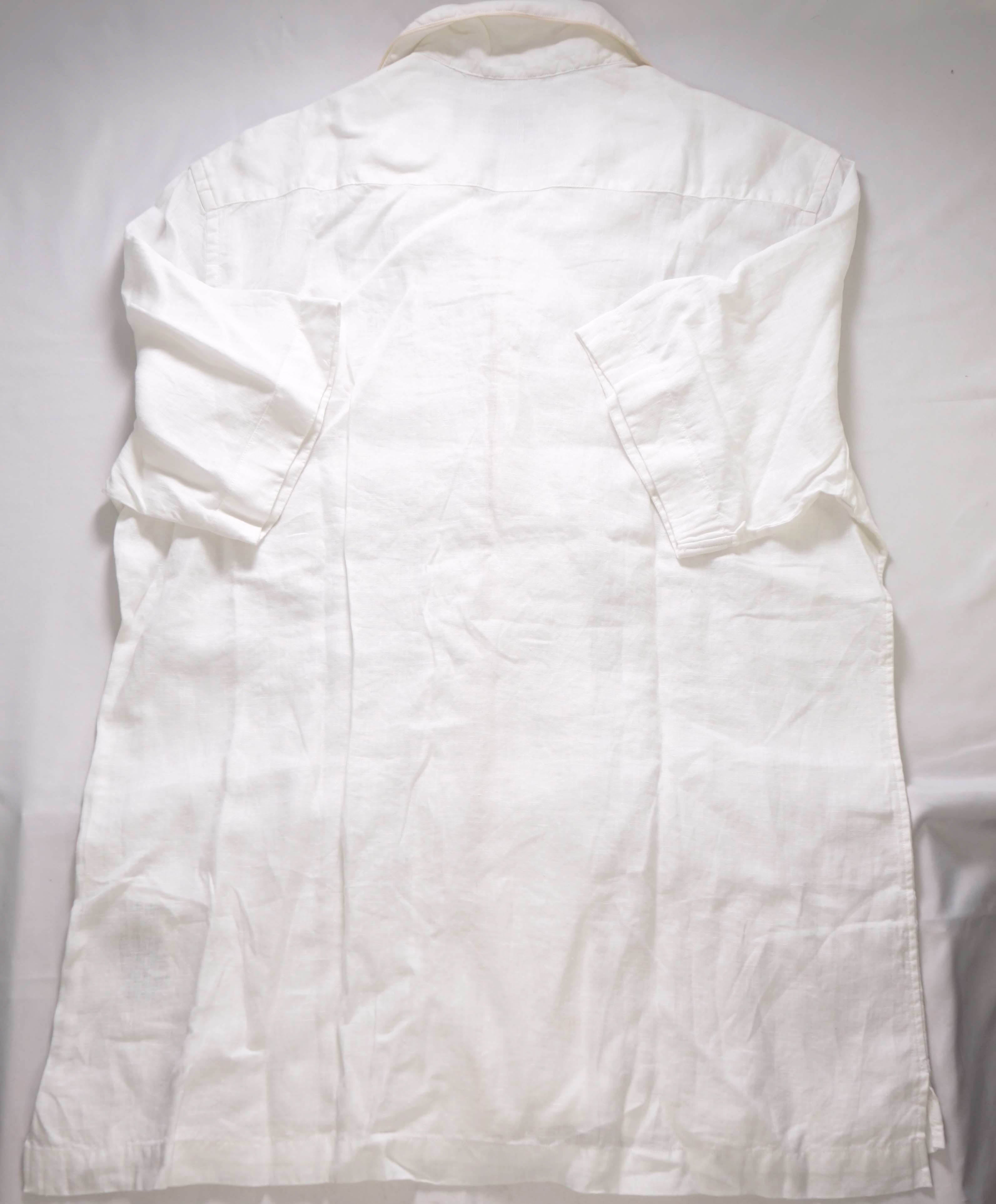 $495 ELEVENTY - *PURE LINEN* Tipped Havana Camp Collar Resort Shirt - M