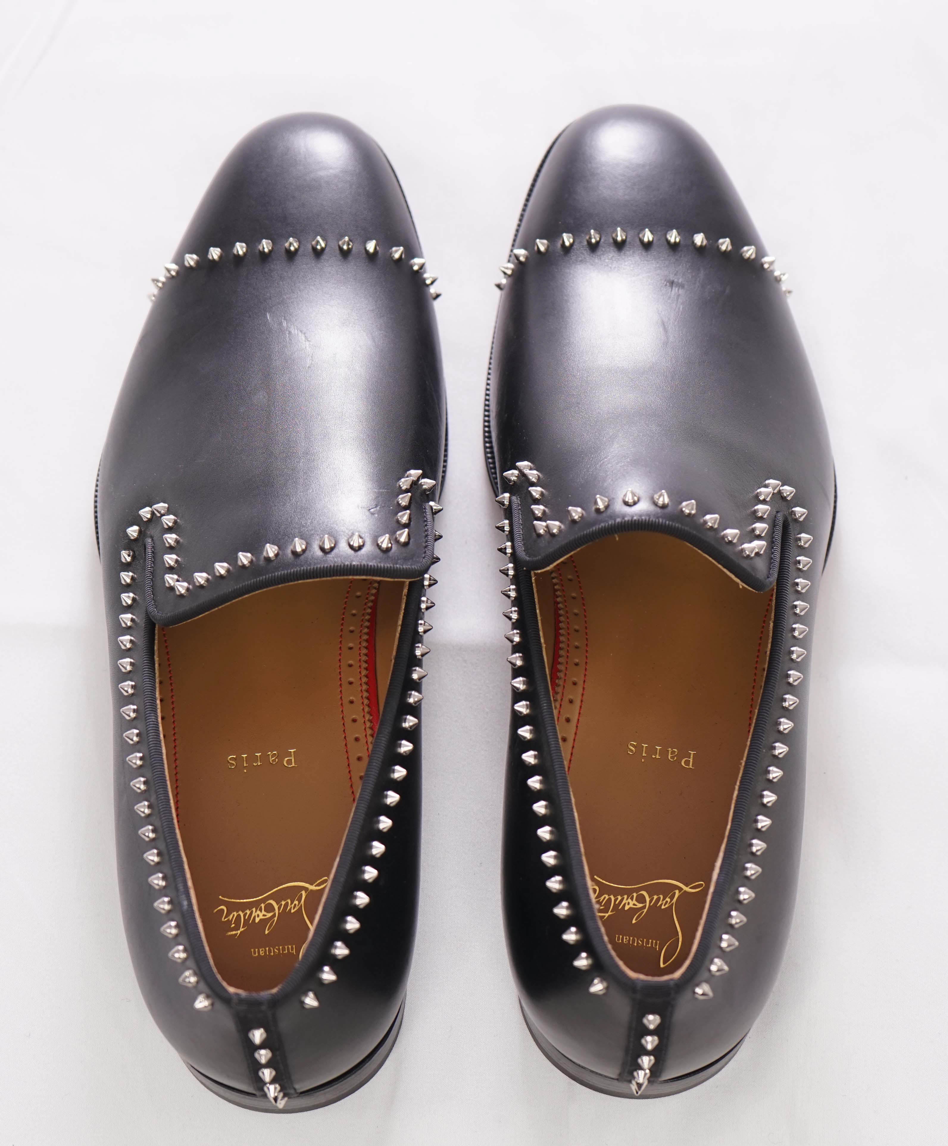 $1,200 CHRISTIAN LOUBOUTIN - *DANDY CLOO* Black Spike Loafers - 11.5 US (44.5 EU)