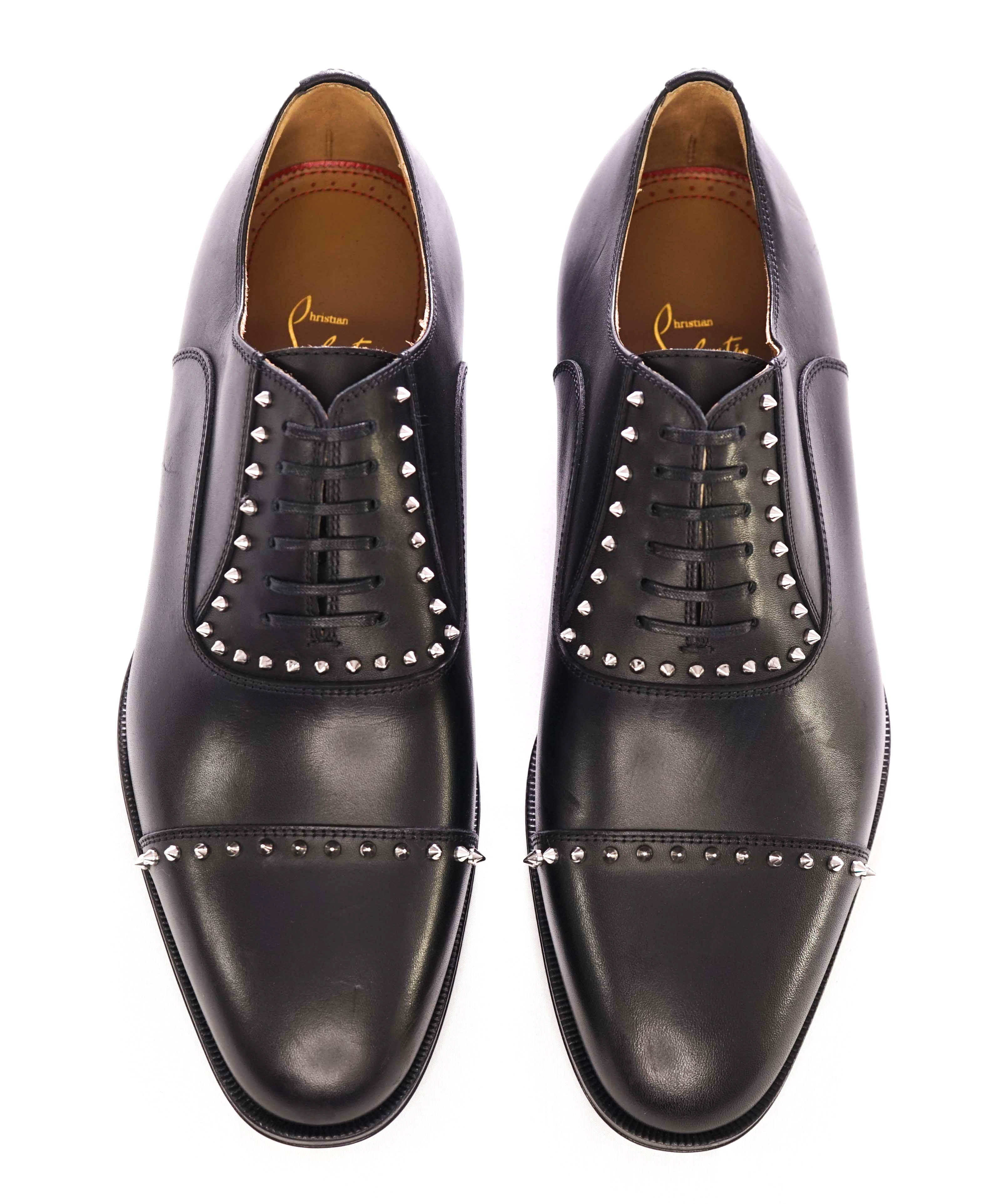 $1,200 CHRISTIAN LOUBOUTIN - *CLOOCLOO* Black Spike Oxfords - 7.5 US (40.5 EU)