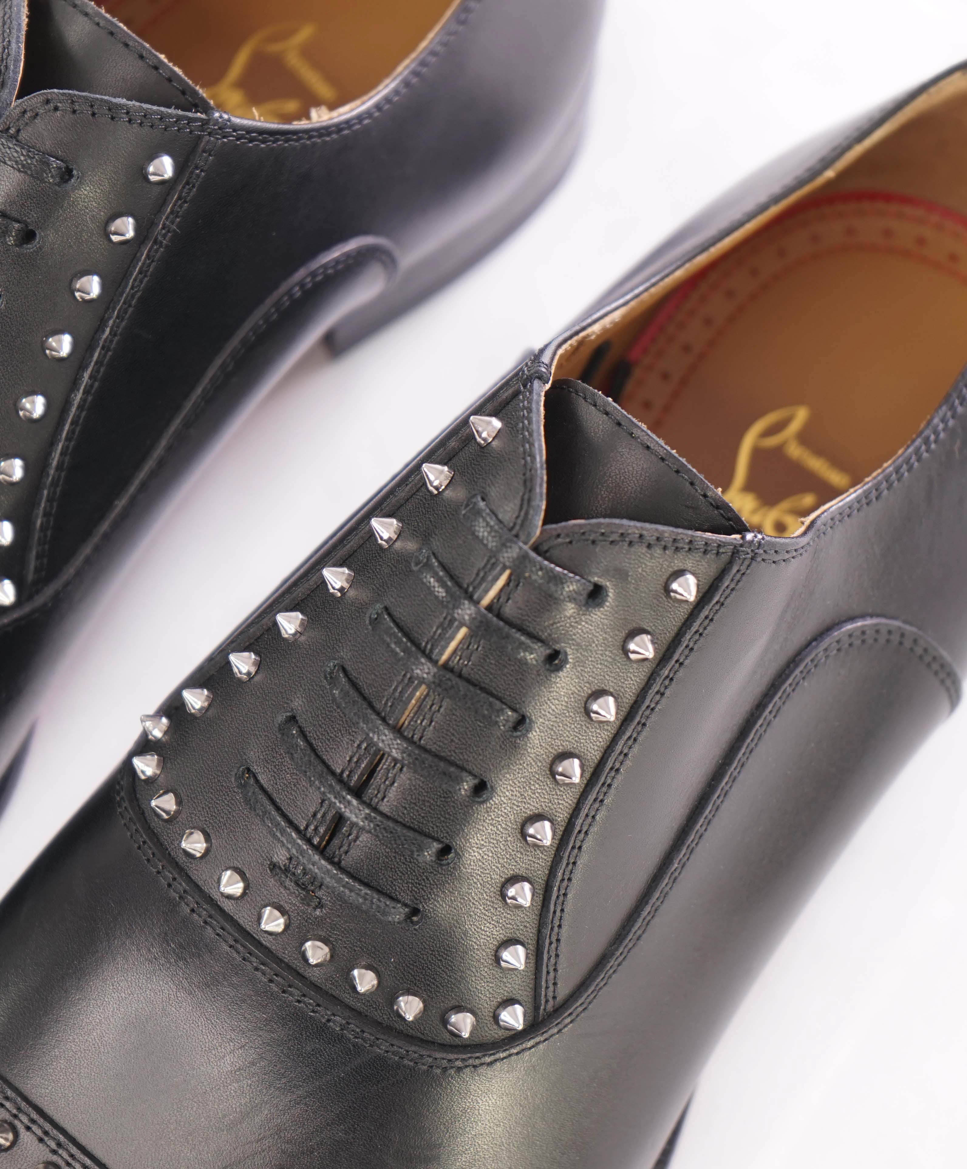 $1,200 CHRISTIAN LOUBOUTIN - *CLOOCLOO* Black Spike Oxfords - 7.5 US (40.5 EU)