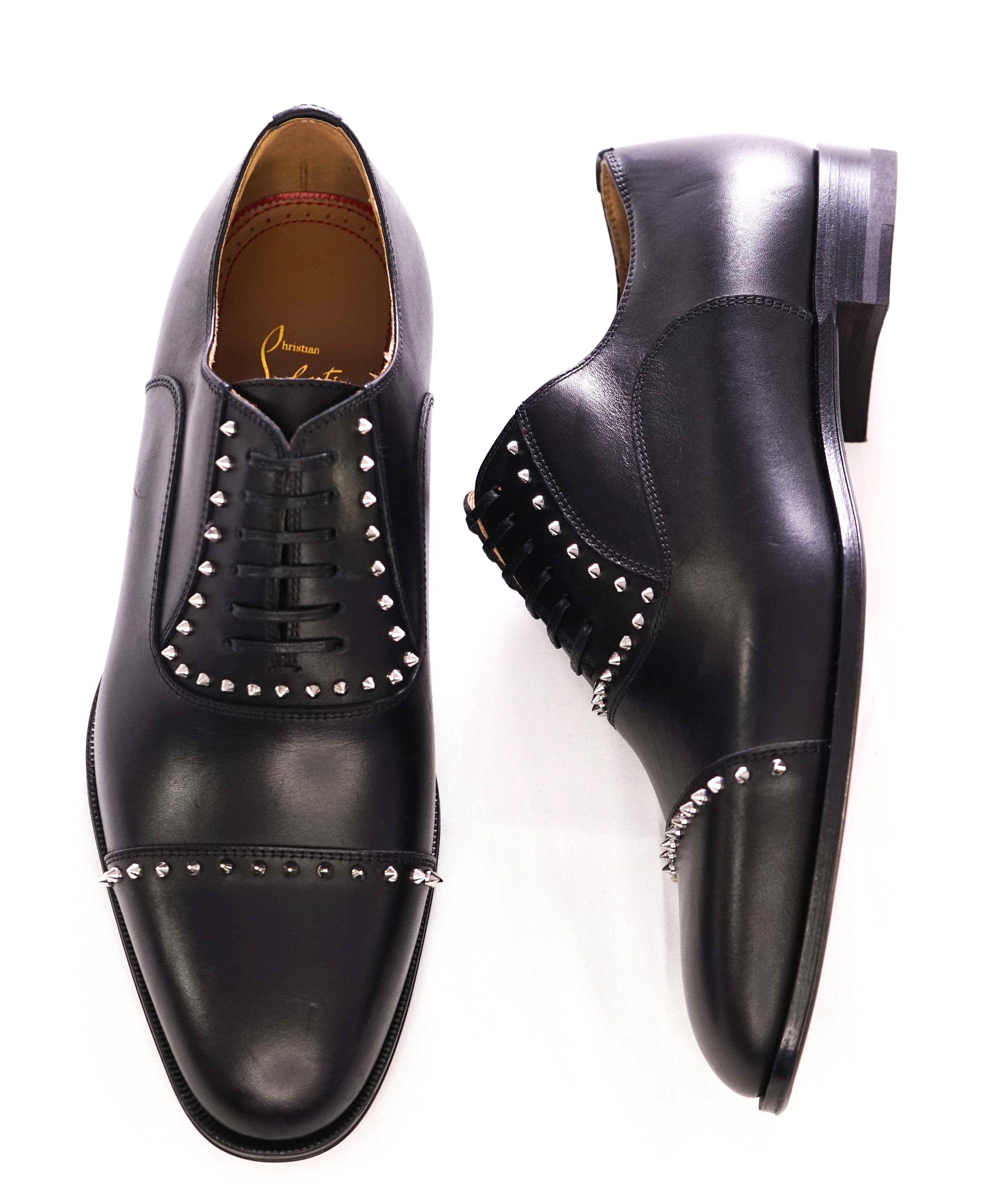 $1,200 CHRISTIAN LOUBOUTIN - *CLOOCLOO* Black Spike Oxfords - 7.5 US (40.5 EU)