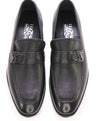 SALVATORE FERRAGAMO - GOODYEAR "SF" Pebbled Black Leather Loafer- 10 D