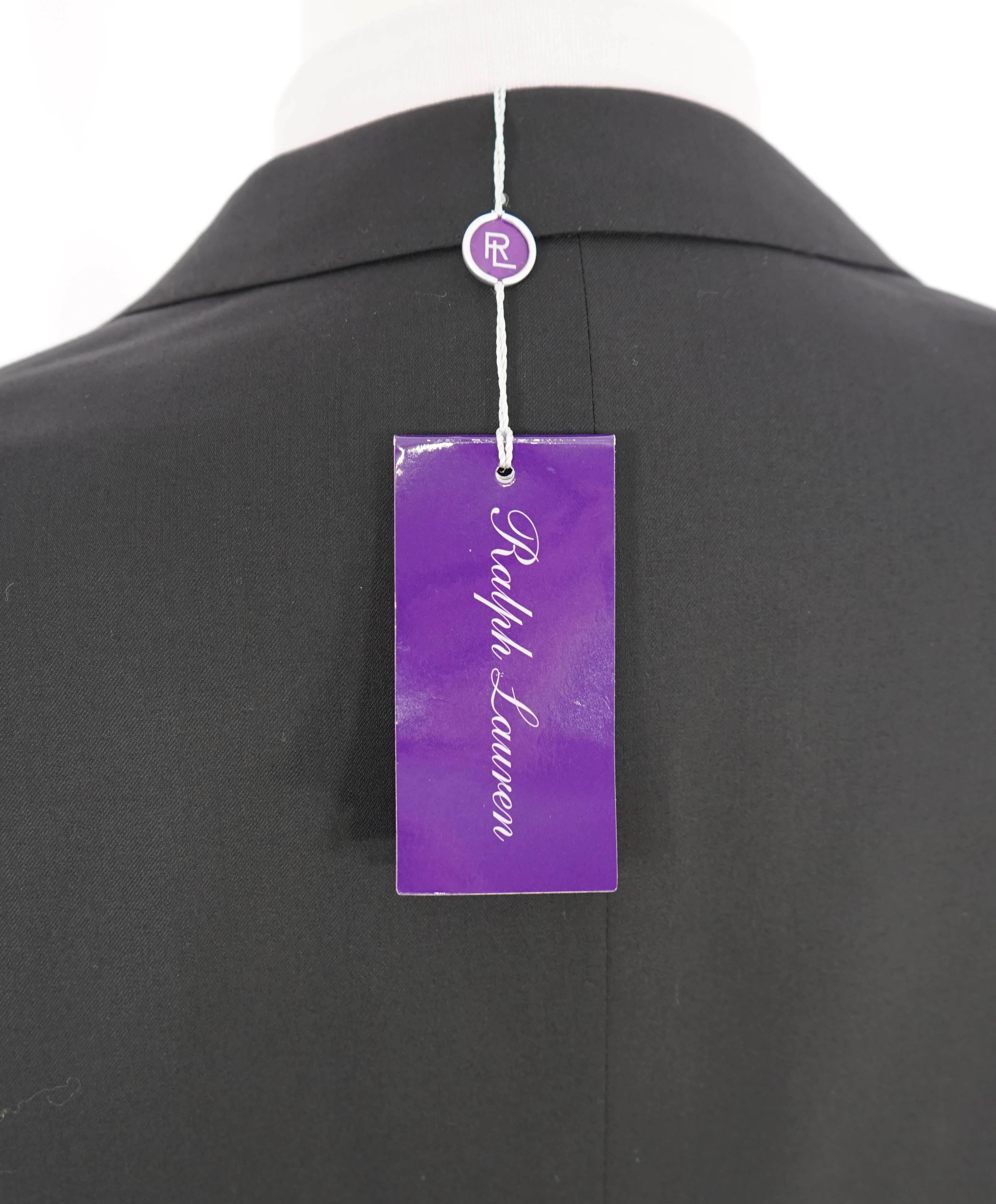 RALPH LAUREN PURPLE LABEL - Black Solid Doug 2-Btn *CLOSET STAPLE* Suit - 46R US