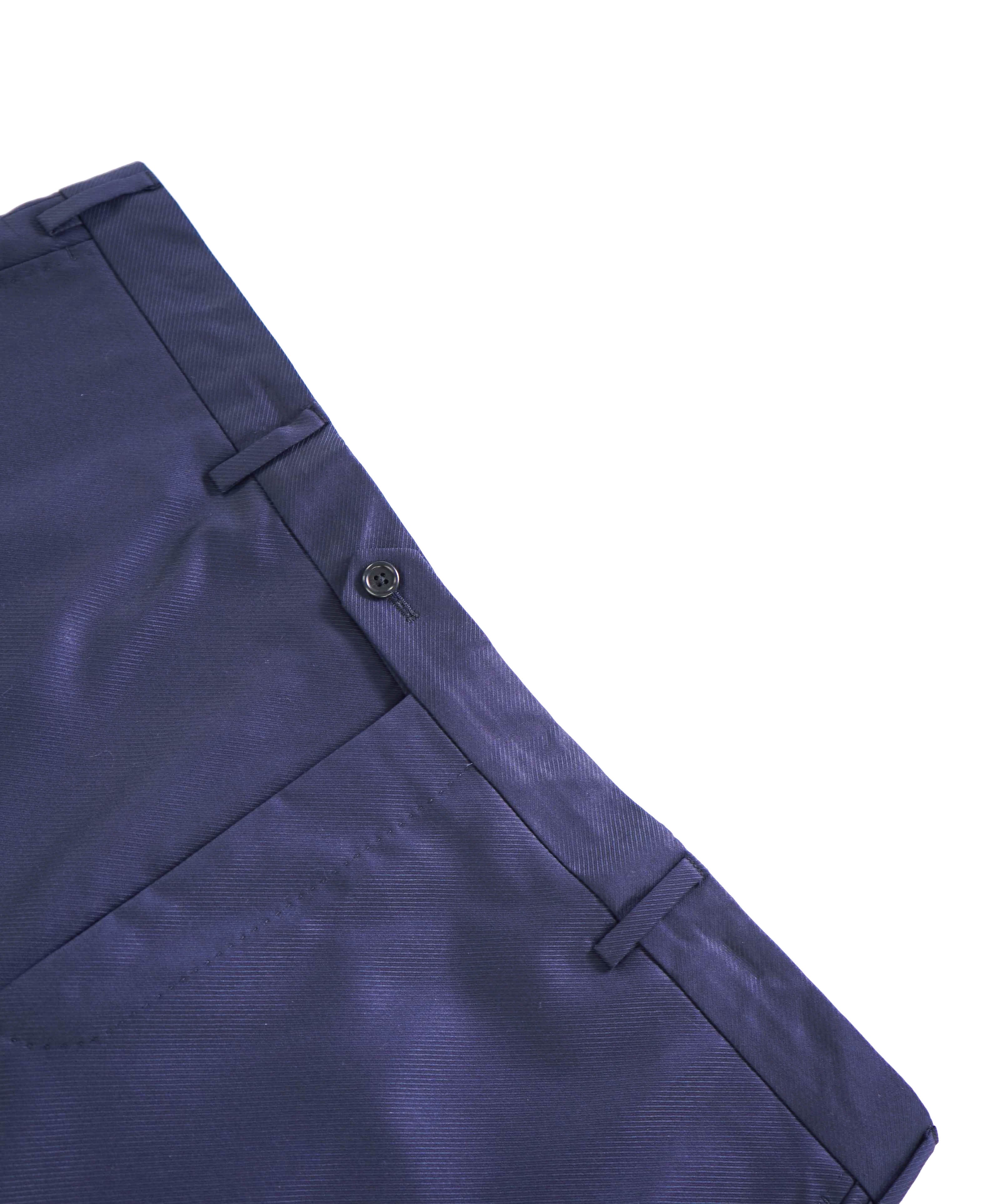 SAKS FIFTH AVE - Navy Blue "Classic" Wool MADE IN ITALY Flat Front Dress Pants - 40W