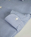 $550 ERMENEGILDO ZEGNA - Blue Check Button Down Shirt - 16.5