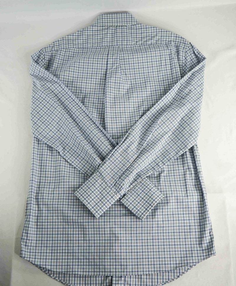 $795 BRUNELLO CUCINELLI - "BASIC FIT" Blue Gingham Check Shirt - S