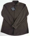 $650 ERMENEGILDO ZEGNA - Brown Corduroy Button Down Shirt - M