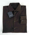 $650 ERMENEGILDO ZEGNA - Brown Corduroy Button Down Shirt - M