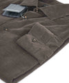 $650 ERMENEGILDO ZEGNA - Brown Corduroy Button Down Shirt - M