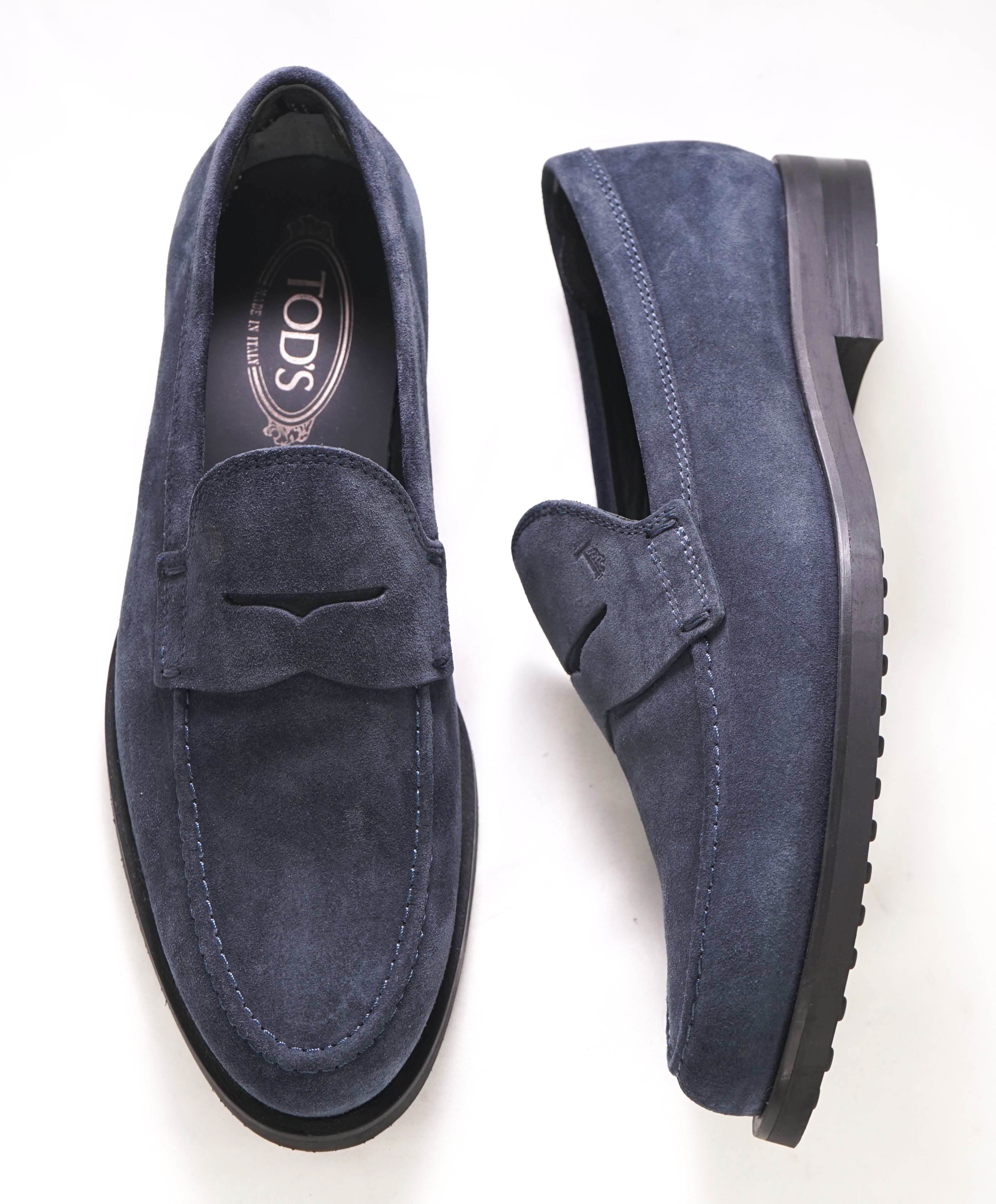 TOD’S - “Boston” Blue Suede Penny Loafers - 9 US