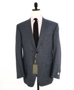 $2,095 CANALI - Steel Blue Textured Notch Lapel Blazer - 46R US