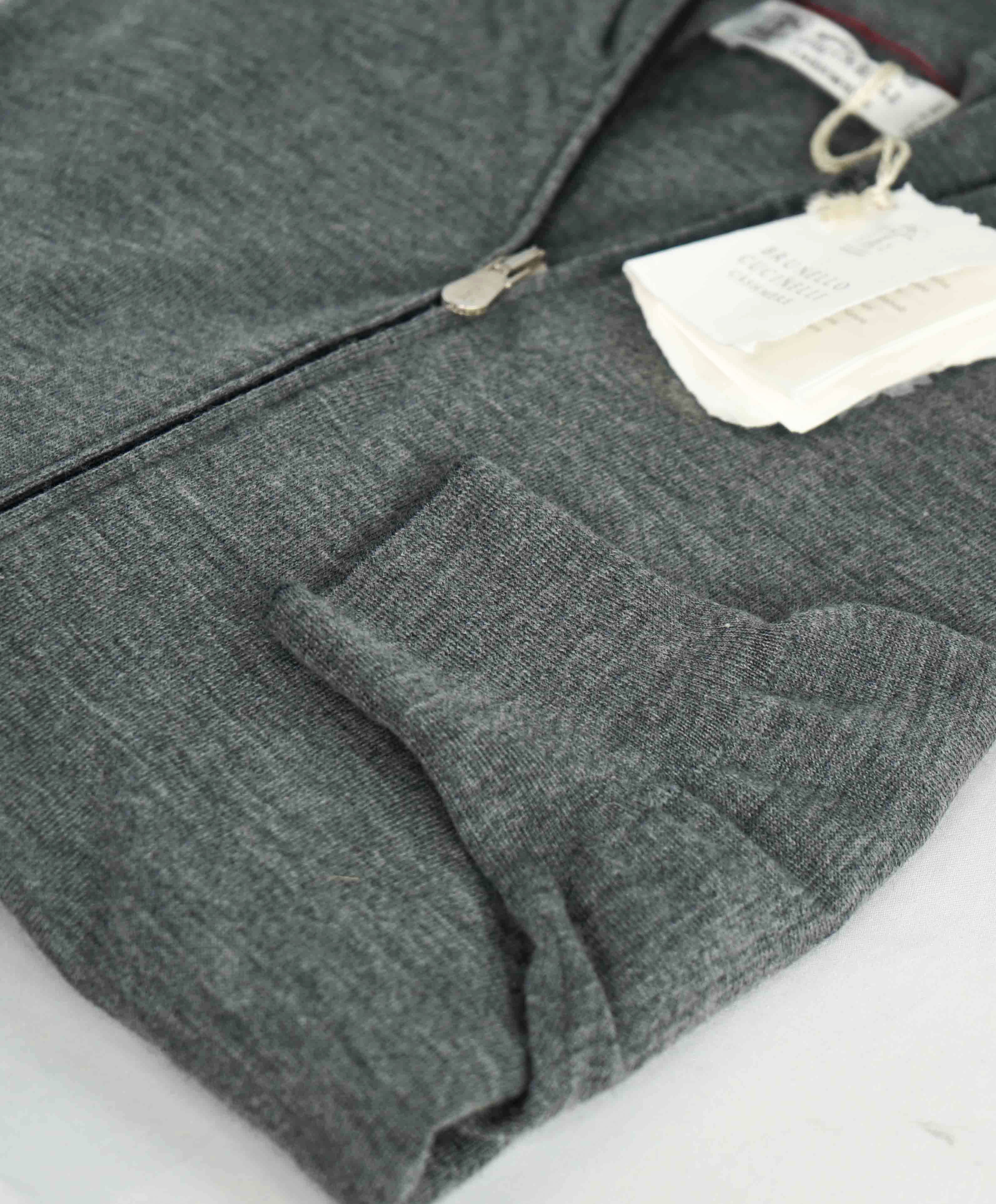 $1,095 BRUNELLO CUCINELLI - *CASHMERE/Wool* Gray Zip Sweater- 40US (50EU) (L)