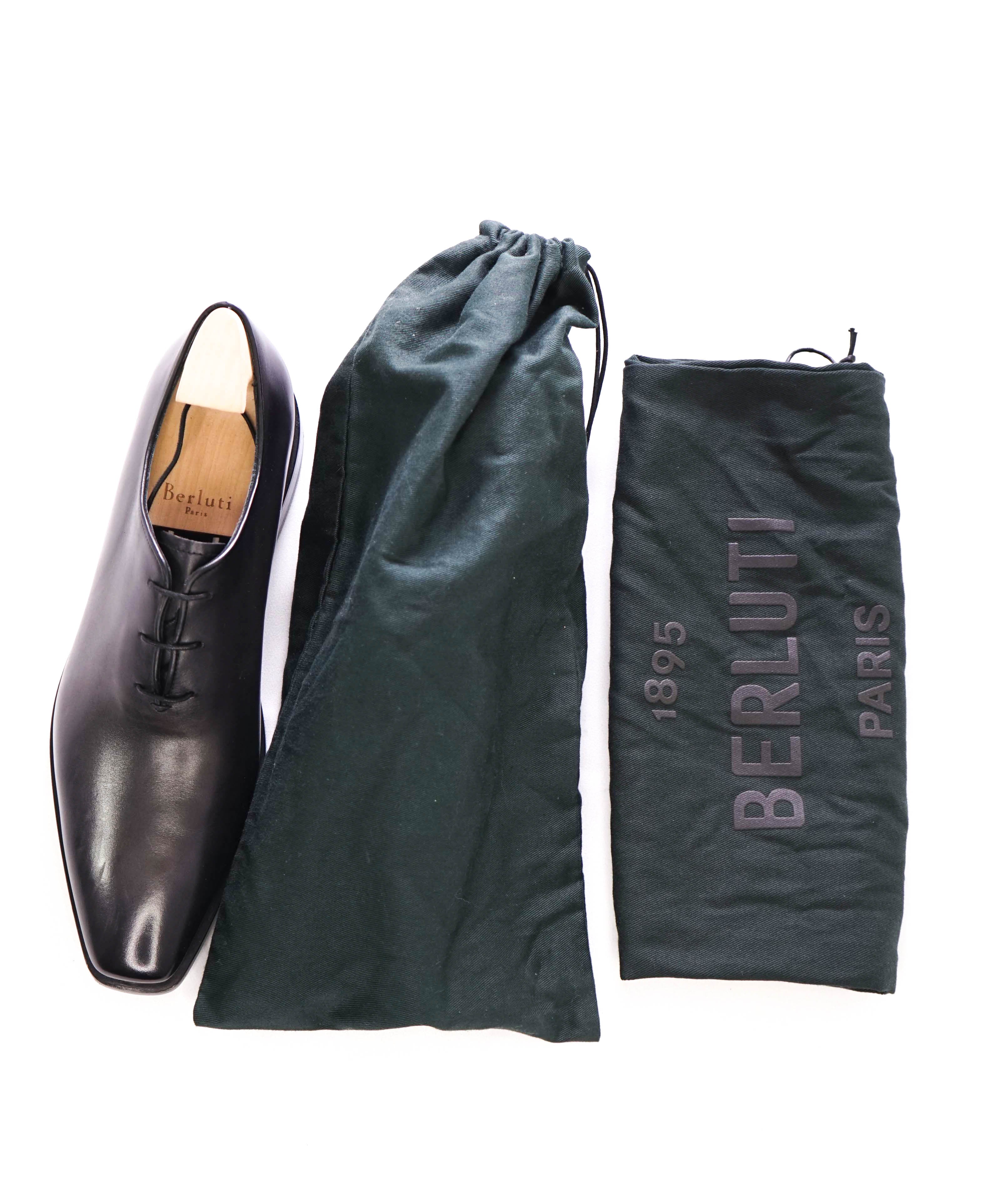 $2,480 BERLUTI PARIS- "ALESSANDRO" Gray Patina Leather Oxfords - 8 US (7 Stamped)