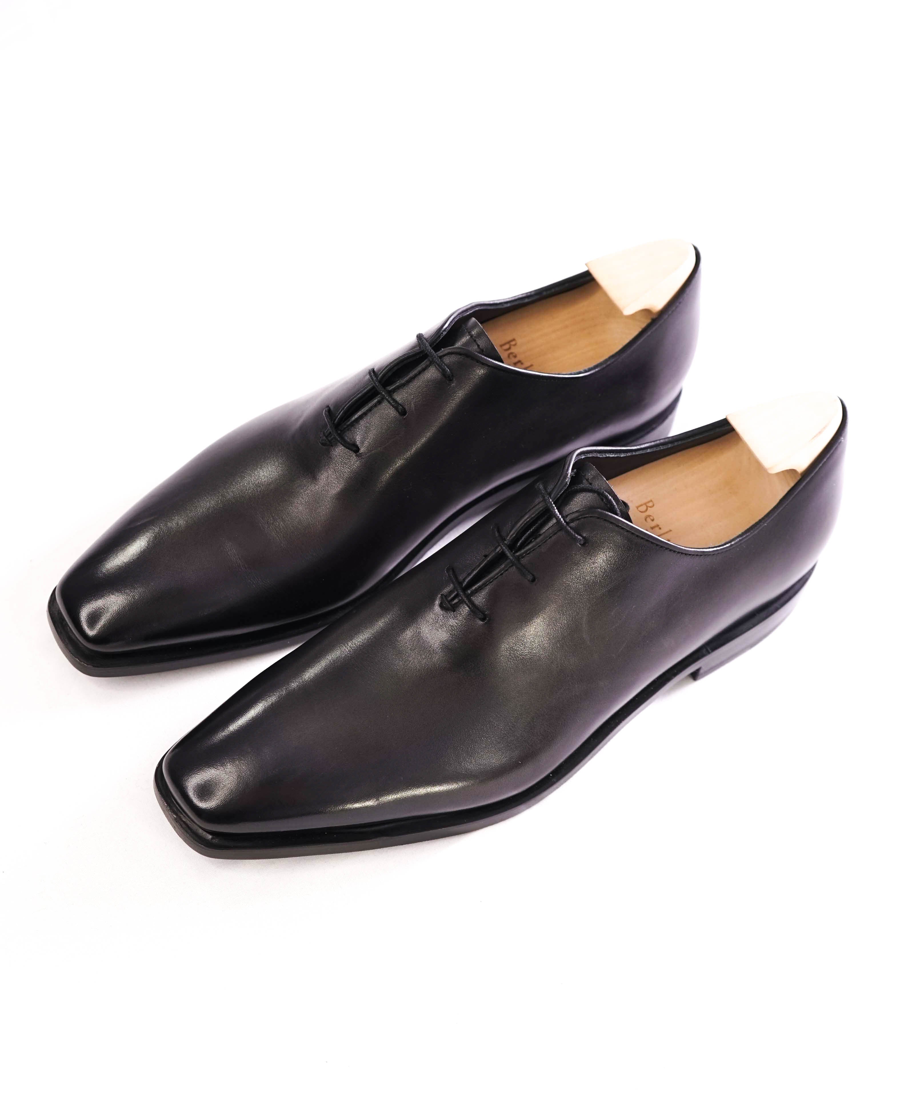 $2,480 BERLUTI PARIS- "ALESSANDRO" Gray Patina Leather Oxfords - 8 US (7 Stamped)