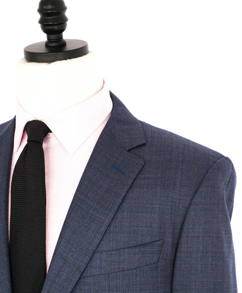 $2,095 CANALI - Blue/Rust Textured Check Plaid Notch Lapel Blazer - 44R US