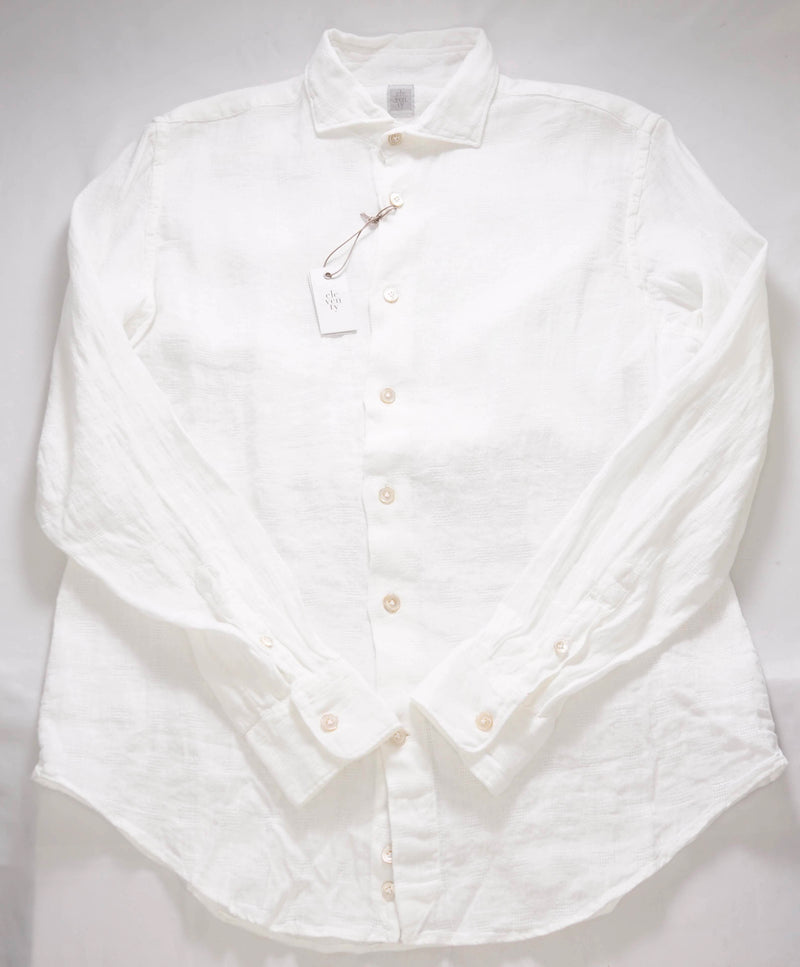 $495 ELEVENTY - *PREMIUM LINEN* MOP Button Button Down Shirt - L (41 / 16)