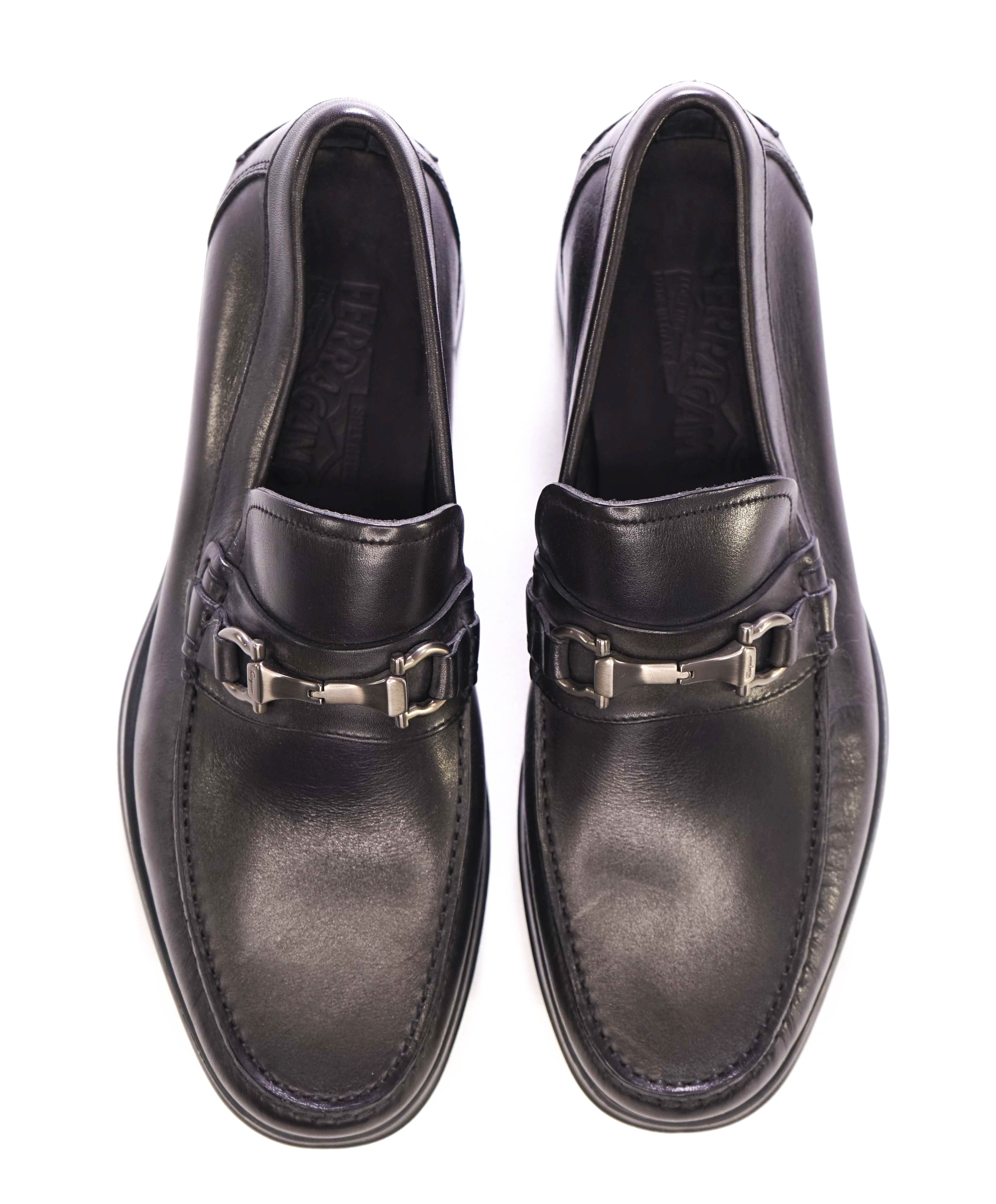 $930 SALVATORE FERRAGAMO - *XTRA LIGHT SOLE* Black Lug Sole Loafer - 7.5 EEE